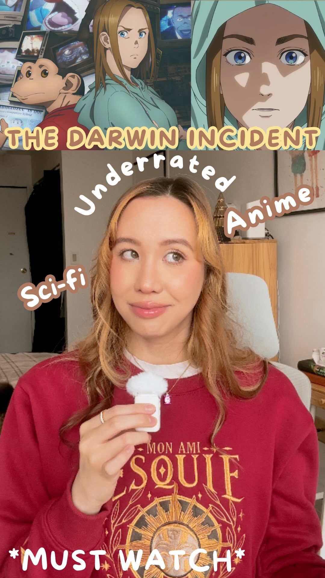 A different watch but I was hooked on the story 😮
I don’t think The Darwin Incident is for everyone but if you want to watch something different (and are okay with the content warnings) then I think it’s worth a watch 😊.
When it comes to watching shows, for me it’s all just about being pulled into a story. And I found this one really interesting!
Plot summary (from IMDb):
Charlie is unique - half-human, half-chimp, a Humanzee with extraordinary intelligence and strength. That’s why the Animal Liberation Alliance, a terrorist group, is after him. They’ll do anything to capture him.
🍓
#scifianime #animerecommendations #cozy #manga #thedarwinincident