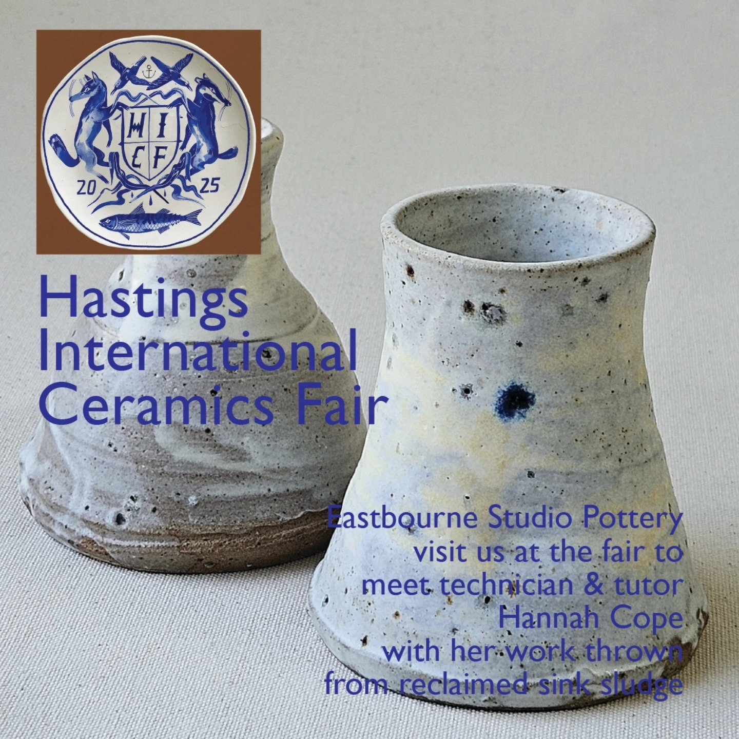 Studio technician and lead for all children's workshops, Hannah Cope has a job list longer than both arms! No one can get more pots in a bisque kiln than Hannah - think amazingly complicated 3D jigsaw puzzle - not an easy task
For her own arts practice, Hannah has been developing a collection of beautifully loose and subtle thrown vessels using the waste ceramic materials that the studio produces. Always slightly unpredictable in nature due to the hidden traces of glaze mixed in with the sink sludge, the pots have a wonderful, quiet energy
See them at the fair this weekend, open Saturday 9.30 to 5 and Sunday 10 to 4
#reclaimedmaterials
#sustainableceramics
#circularceramics
#slipware