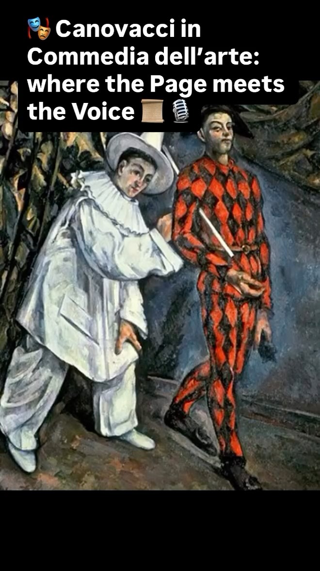 🎭 Canovacci in 🎭 Commedia dell’arte: where the Page meets the Voice 📜 🎙️
Did you know?
Commedia wasn’t fully scripted, but it wasn’t text-free either!
Actors performed from written Canovacci (plot outlines) and drew on memorized speeches, poetry, and stock jokes, transforming literature into living, spoken performance.
The result? Theater where the written word guided the story, and the spoken word brought it to life onstage.
Written scenarios (Canovacci) outlined plot structure, character entrances, and key moments while leaving dialogue open.
These skeletal texts functioned like literary blueprints, ensuring narrative coherence while giving actors freedom to shape the spoken word in real time. The written outline anchored the performance; the voice animated it. 📜 🎤
Many of these passages circulated in written collections and actor handbooks, demonstrating that improvisation was supported by a deep familiarity with literature, rhetoric, and classical sources.
Fun fact: The use of improvisation on top of canovaccio enabled the avoidance of censorship because censors cannot censor that which is not written. Since the dialogue was almost entirely improvised on stage, actors and theatre companies could get away with almost anything. 😊
Tune in to hear more insights on theater history, Commedia, and the ways historical performance still influences modern stages!
#CommediaDellArte
#Theatre
#Renaissance
#PerformingArts #Theaterhistory