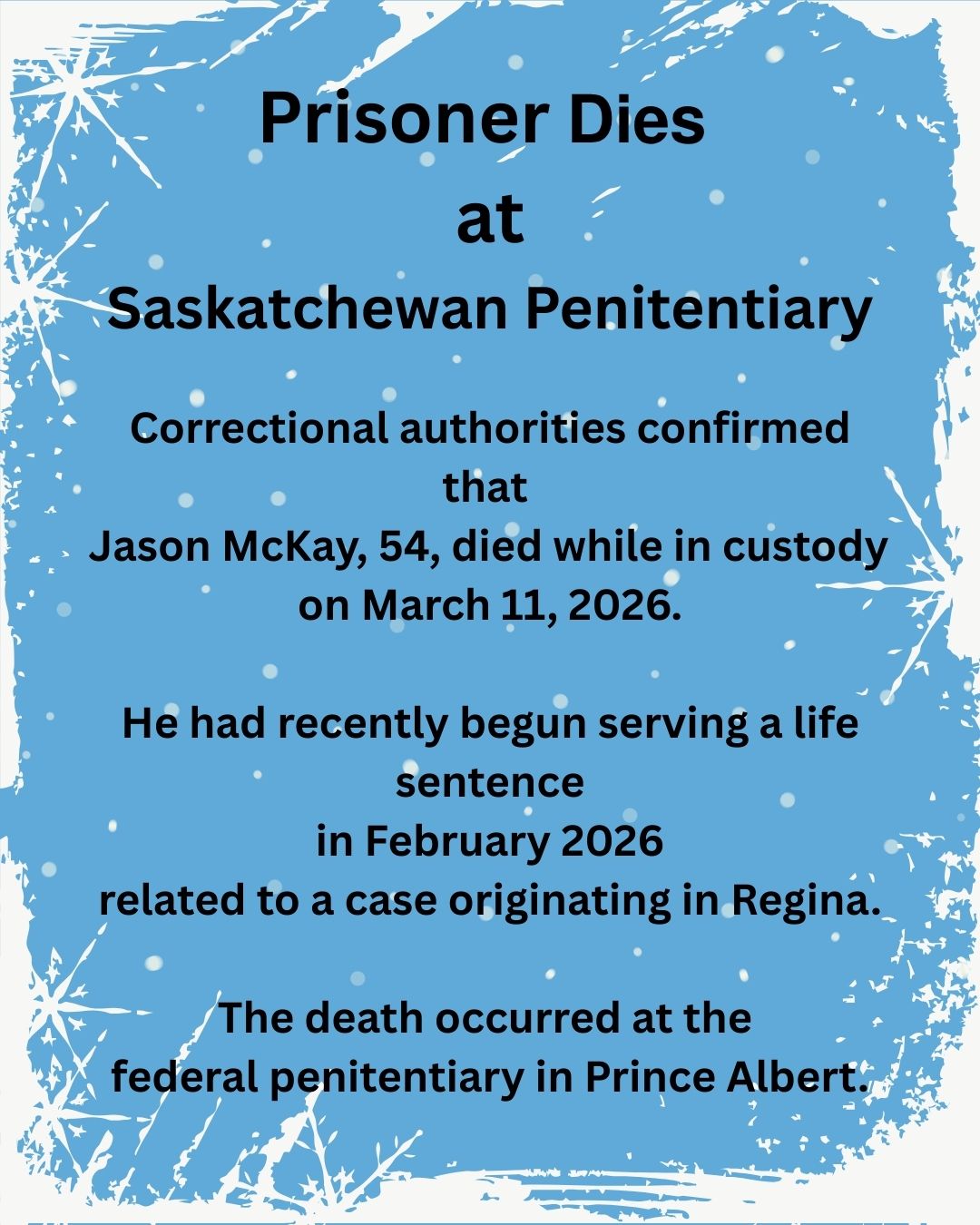 Yet another prisoner has died inside a Canadian federal prison, and once again, the cause is unknown.
When someone dies in custody, the public relies on institutions like Correctional Service Canada (CSC) to provide answers.
Transparency is essential—not only for families, but for accountability in a system that operates largely behind closed doors.