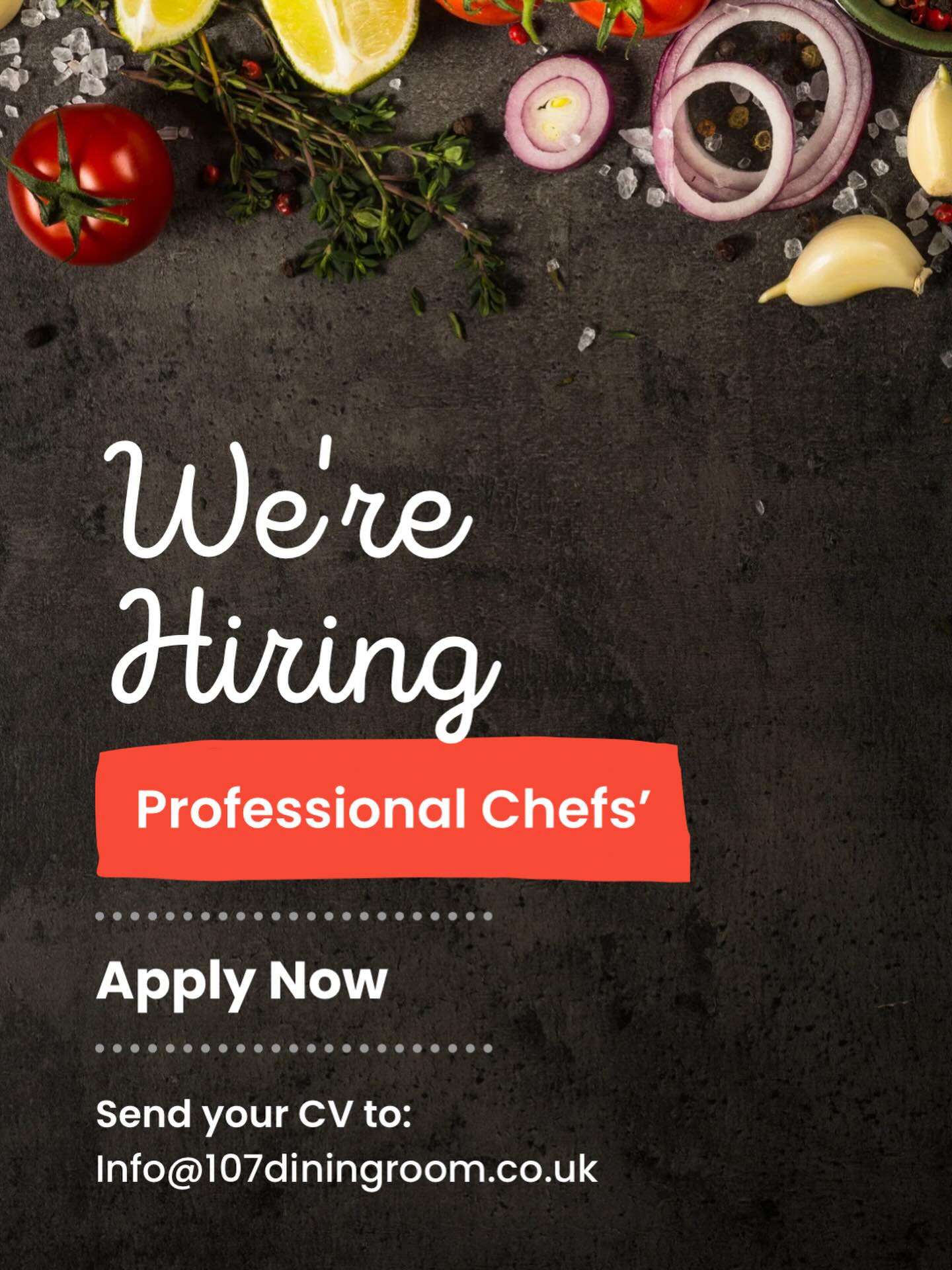 🔥 We’re growing our kitchen team! 🔪
Now hiring chefs of all levels — from passionate beginners to seasoned pros. If you love creating great food and thrive in a fast-paced, creative kitchen, we want to hear from you. ☎️0151-342-3420 📧info@107diningroom.co.uk