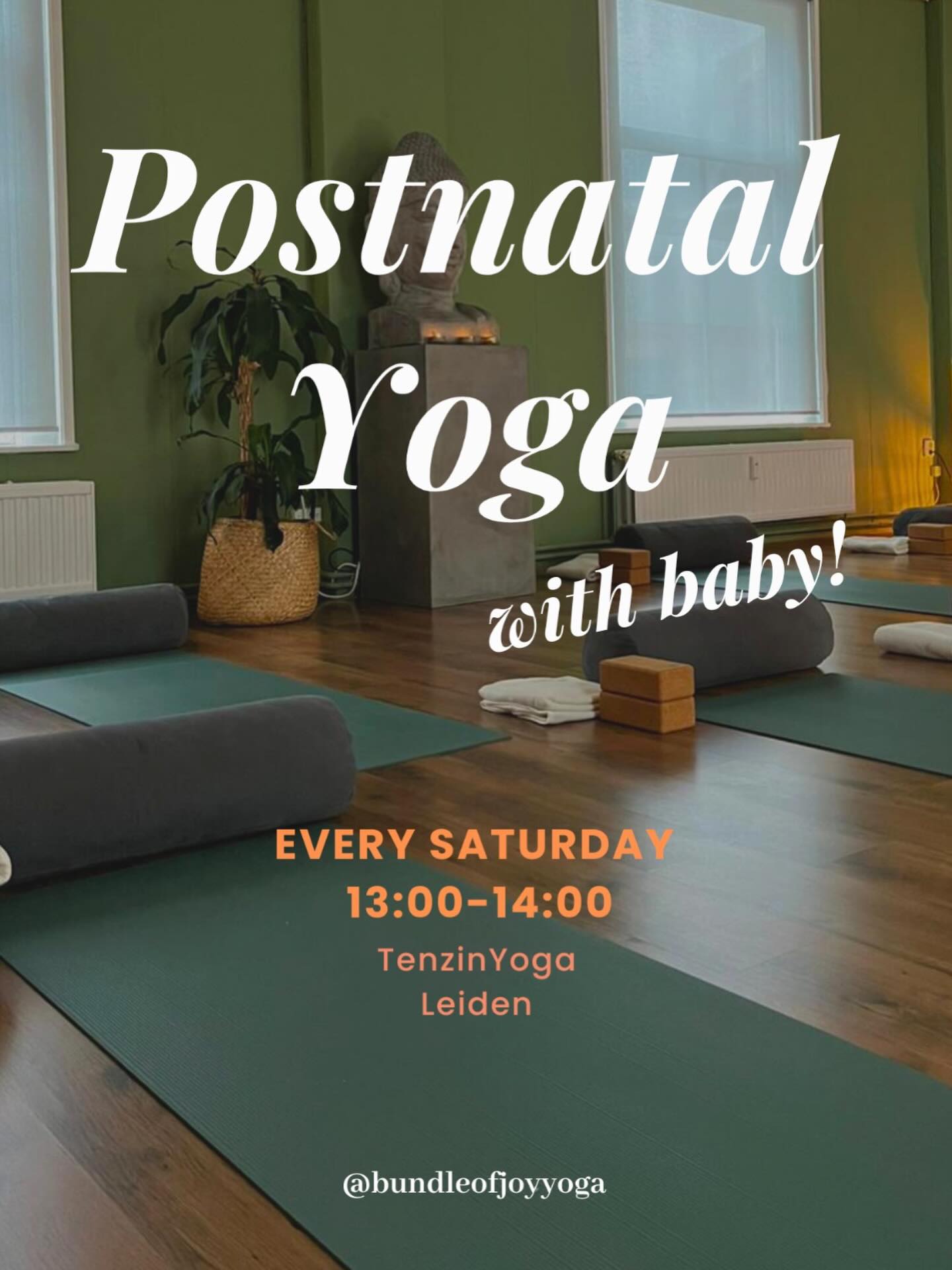 TenzinYoga hosts Postnatal Yoga “Baby & Me” classes every Saturday at 13:00.
These classes focus on rebuilding strength, improving posture, and supporting emotional well-being in the postpartum period, while bonding with your baby and meeting other moms in Leiden.
To sign up, visit www.tenzinyoga.nl.
I hope to see you in class very soon. Feel free to contact me if you have any questions!