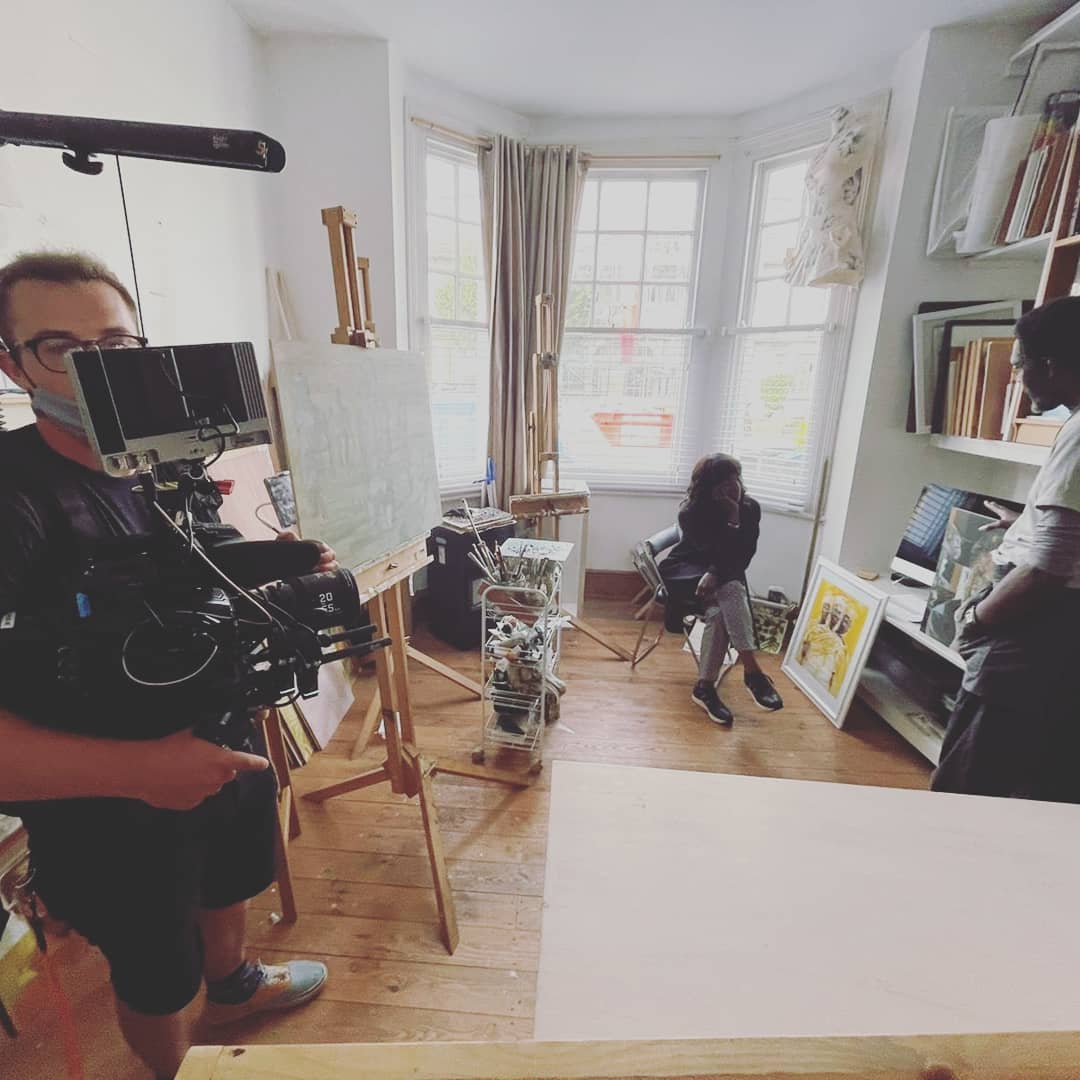 A few bts bits from a fascinating day spent filming with the rare talent that is @alvin_kofi (portrait artist of the year finalist). Shooting for an upcoming series focusing on black creatives and artists we followed the lovely @brendaemmanus hanging out in Alvin's home and studio finding out about his method and life's work as a portrait artist.
#pluckyfilms #brendaemmanus #alvinkofi #artist #studio #documentaryfilmmaking #painting #portrait #portraitartistoftheyear #blackmagicdesign #pictorzoom #easyrig #filmmaking #filmmaker