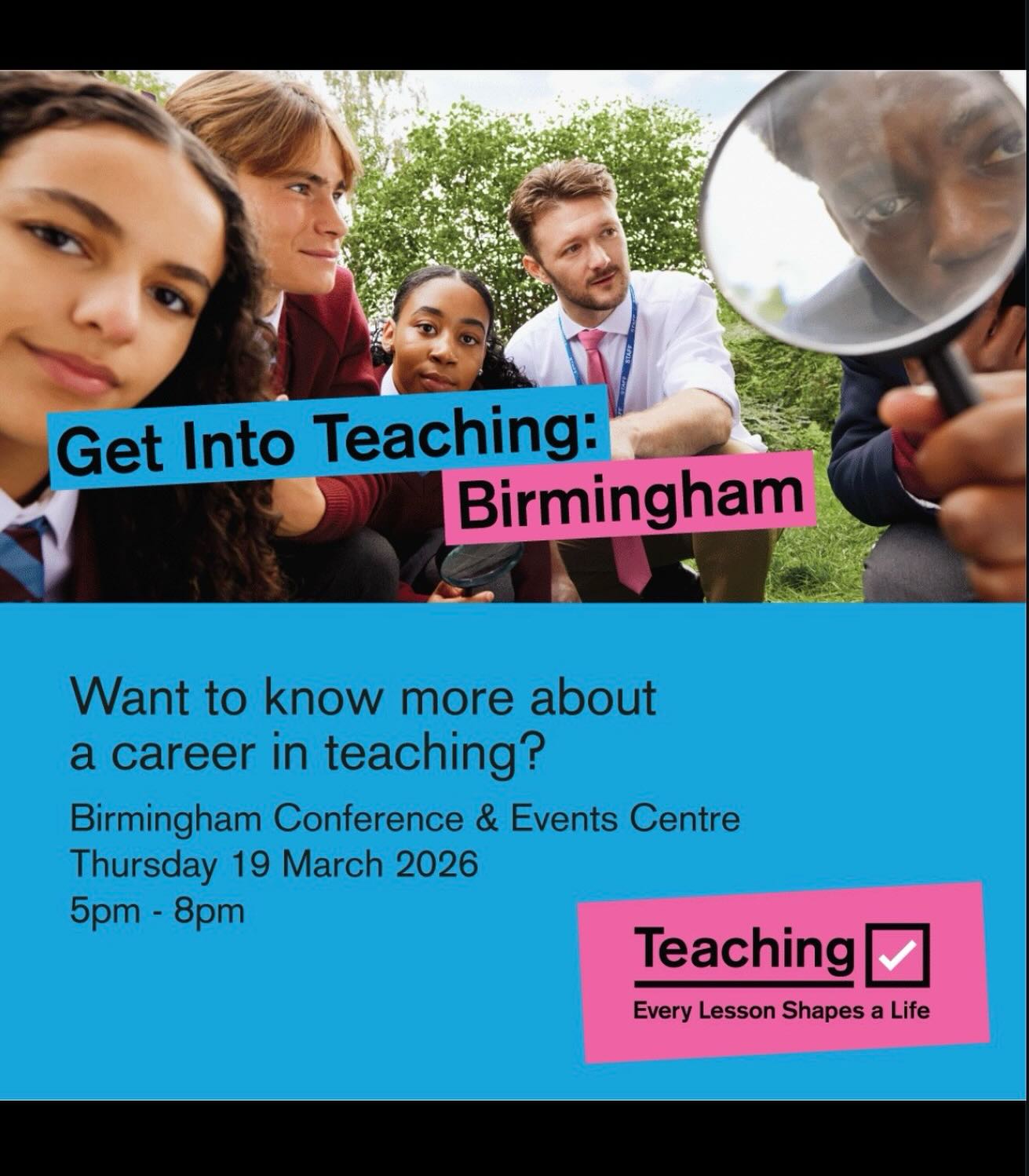 Thinking about a career in teaching? 🍎📚
If you’ve got passion for making a difference, why not take the next step and train to teach. Discover how you can inspire young minds, build a rewarding career, and shape the future of education.
BarrBeacon SCITT will be at the Birmingham conference and events centre on Thursday 19th March 5pm-8pm.
Come down and find out everything you want to know to start your teaching journey.
Visit the Get Into Teaching website to find out more and explore opportunities to gain school experience. ✨
#GetIntoTeaching #TrainToTeach
@manormultiacademytrust @bb_scitt @ambition.inst