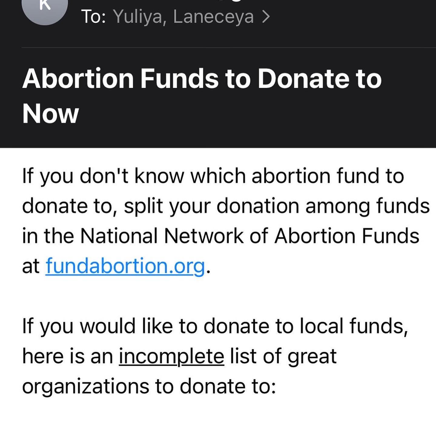 I have to run to a work meeting but here’s a quick list I rattled off. Please share.
@abortionfunds
@yellowfund
@lilithfund
@arc_southeast
@midwest_access_coalition
@fronterafundrgv
@cobaltadvocates
@baltimorefund