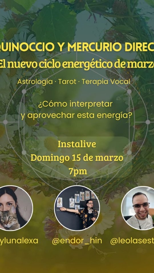 Equinoccio y Mercurio directo
15/03/2026