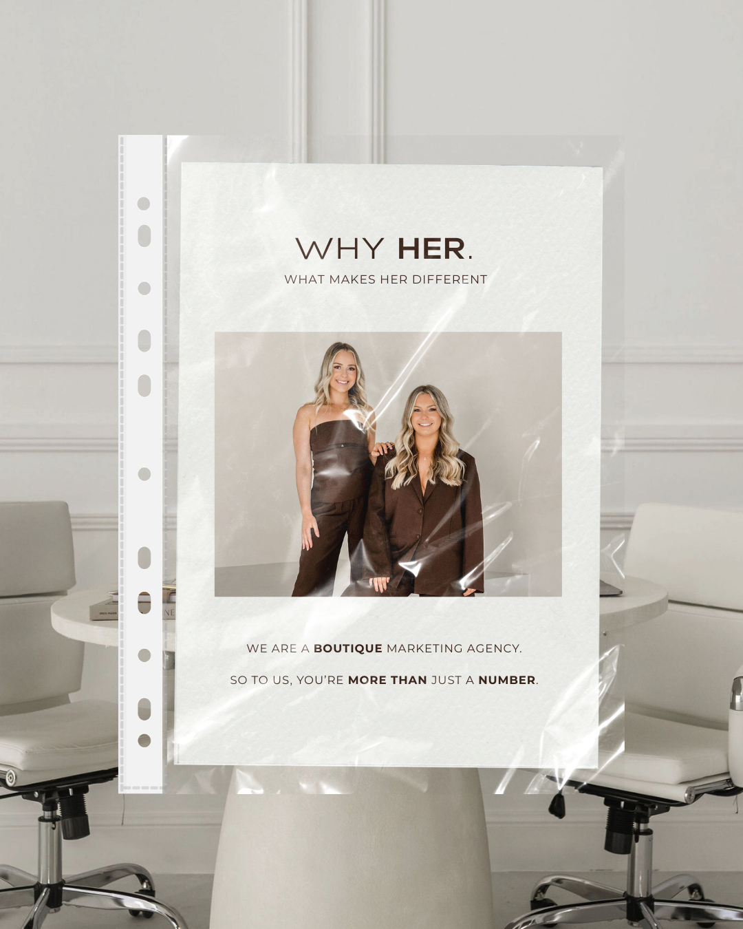 WHY HER.â
â
We care. We deliver. We make it simple.â
A boutique agency you can trust.â
â
Reach out today and let's get started! đ¤