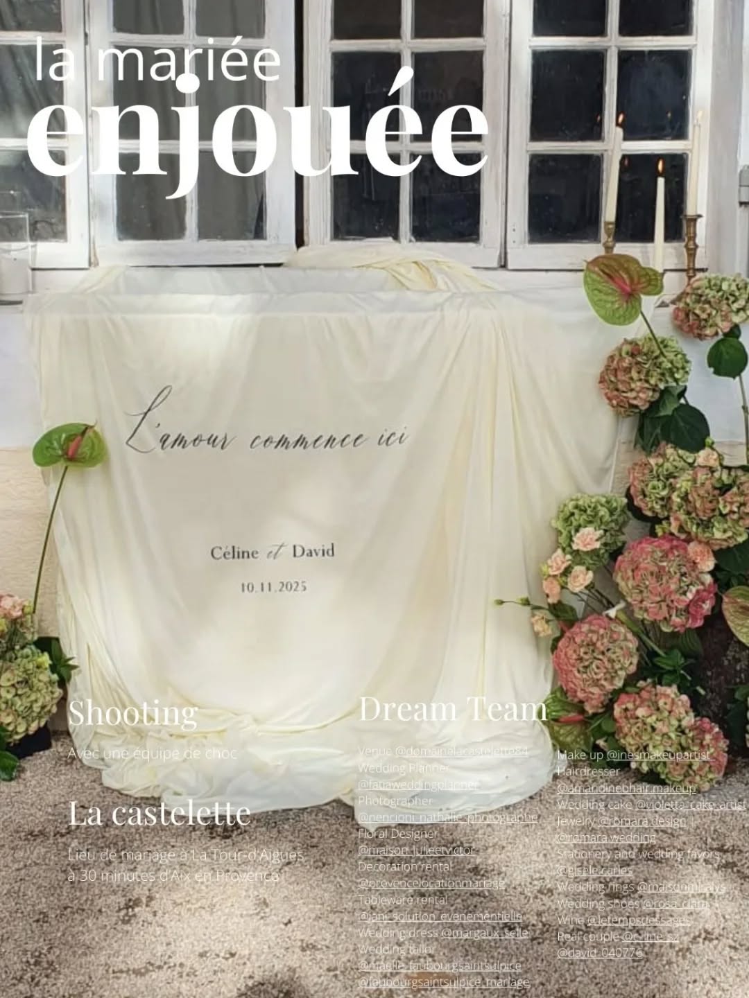 Il y a 15 ans, je passais des heures à parcourir des blogs de mariage.
À enregistrer, analyser, m’inspirer.
C’était ma source d’idées, mon terrain de jeu, presque une école à distance.
Je regardais ces publications en me disant : un jour, peut-être.
Aujourd’hui, voir mon travail publié, c’est autre chose.
Ce n’est pas juste de la visibilité.
C’est une forme de reconnaissance.
Un regard posé par des professionnels qui comprennent vraiment ce qu’il y a derrière chaque image, chaque détail, chaque installation.
Parce que ce métier, de l’extérieur, paraît doux, créatif, presque léger.
Mais en réalité, il demande de l’endurance, des choix, des remises en question permanentes dans un monde plus exigeant, parfois plus rude, qu’il n’y paraît.
Alors ces publications comptent et marquent une étape.
Elles créent du lien aussi, permettent de rencontrer des personnes passionnées, engagées, inspirantes.
Et surtout, elles rappellent qu’on n’est pas seule à avancer, à chercher, à créer.
C’est peut-être ça, le plus précieux au final.
Se sentir à sa place, dans un métier qui demande autant qu’il donne.
Merci à @la_mariee_enjouee pour cette publication
Venue @domainelacastelette84
Wedding Planner @fatiaweddingplanner
Photographer @nencioni_nathalie_photographe
Floral Designer @maison_julieetvictor
Decoration rental @provencelocationmariage
Tableware rental @jani_solution_evenementielle
Wedding dress @margaux_selle
Wedding tailor @maelle_faubourgsaintsulpice @faubourgsaintsulpice_mariage
Cake designer @violetta_cake_artist
Make up @inesmakeupartist_
Hairdresser @amandinebhair.makeup
Wedding cake @violetta_cake_artist
Jewelry @romara.design | @romara.wedding
Stationery and wedding favors @gisele.carles
Wedding rings @maisonmiralys
Wedding shoes @rosa_clara
Wine @letempsdessages
Real couple @c_line_sz @david_040776