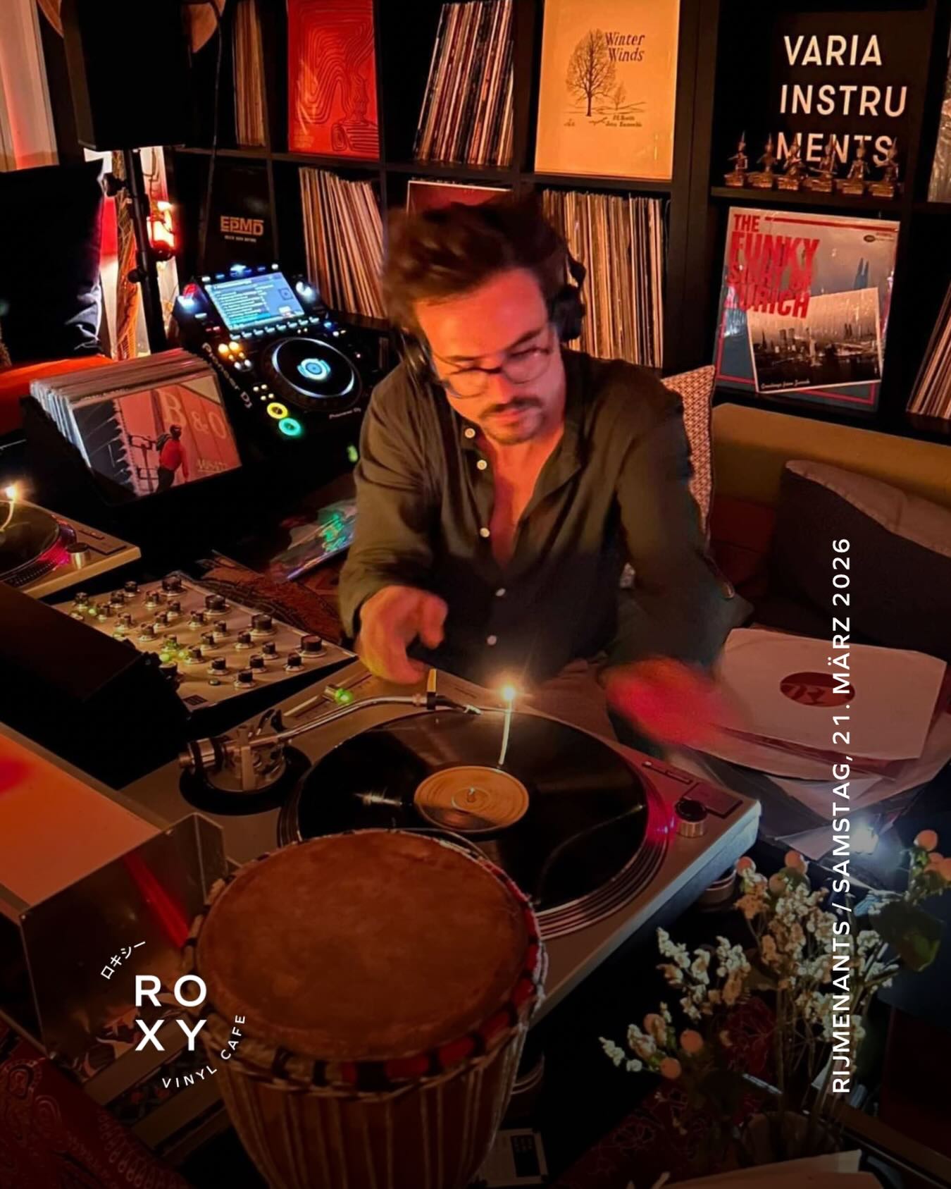 Roxy Saturday Vinyl Session / Rijmenants
Samstag, 21. März 2026, 21:00
Gratis Eintritt!
Rijmenants brings fusion jazz & soul on vinyl
@tomrijmenants
#roxyvinylcafe #vinylcafe #listeningbar #vinyl #winterthur