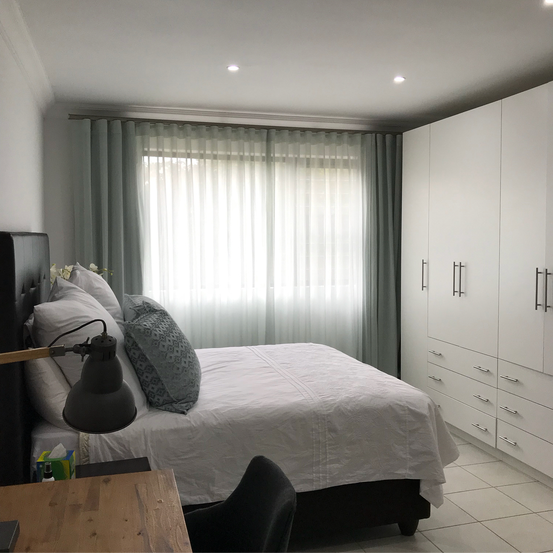 These soft sea green curtains just finished off this room perfectly. Can never go wrong with a linen voile from @homefabrics_sa on a wave track...
