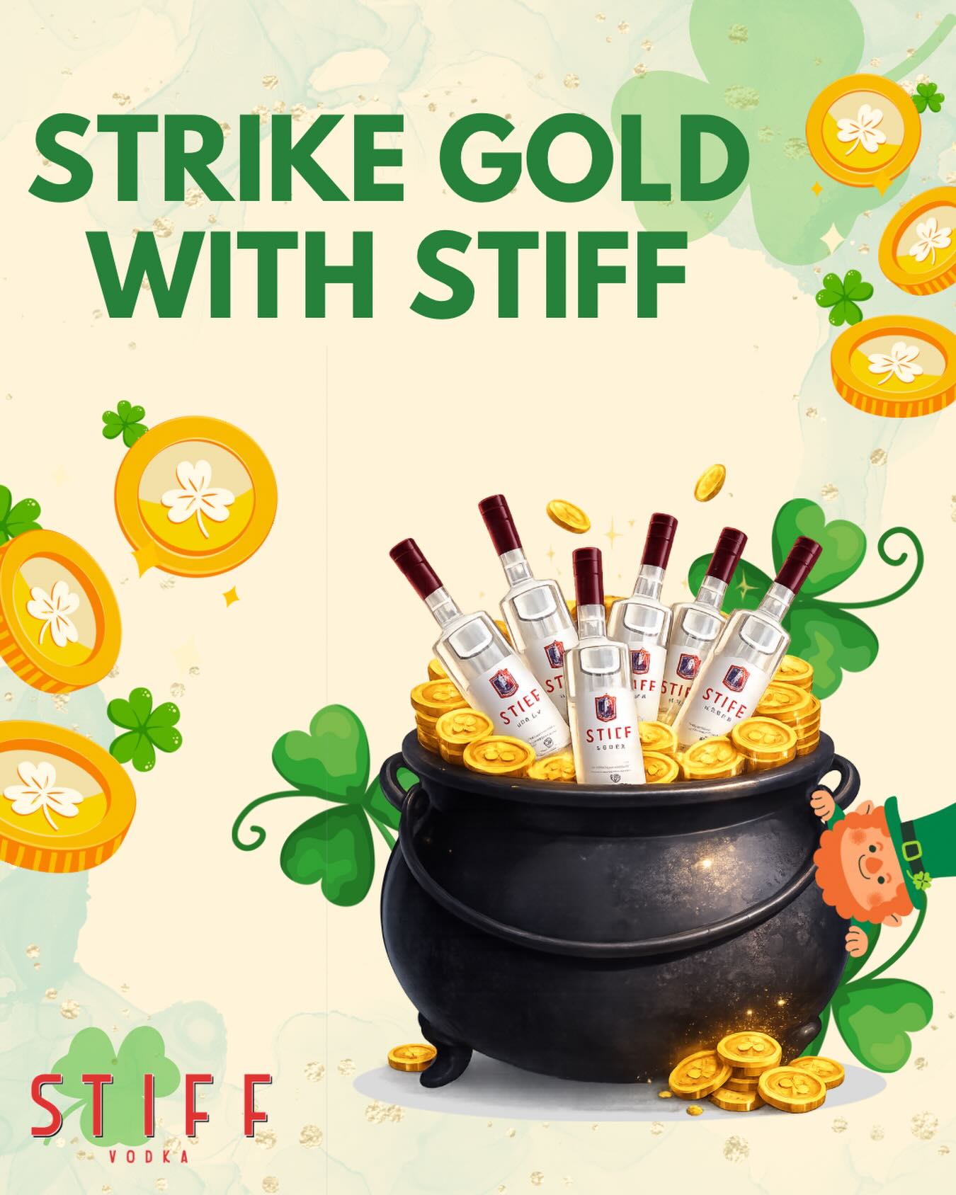 At the end of the rainbow? 🌈
A pot full of STIFF. 🍀
Celebrate St. Patrick’s Day the right way.
#STIFFVodka #LuckyDrink #RochesterNY #StPatricksDay