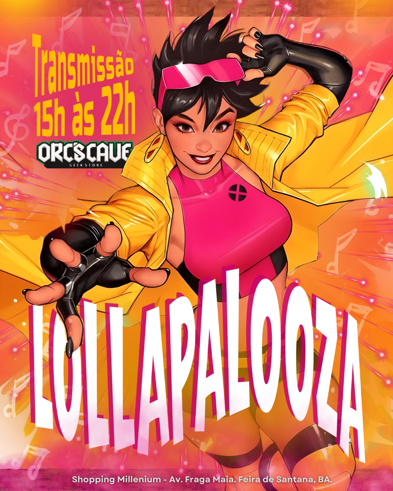 🎶✨ LOLLAPALOOZA NA ORCS ✨🎶
Sábado (21/03) vai ser dia de jogatina + música boa por aqui 😎🩷
Vamos transmitir o Lollapalooza no telão da Orcs, enquanto a galera joga, ⏰ das 15h às 22h.
Se você curte festival e uma boa jogatina, já sabe onde estar nesse sábado 🩷💛 #lollapaloza #orcscave #evento #feiradesantanaeregião