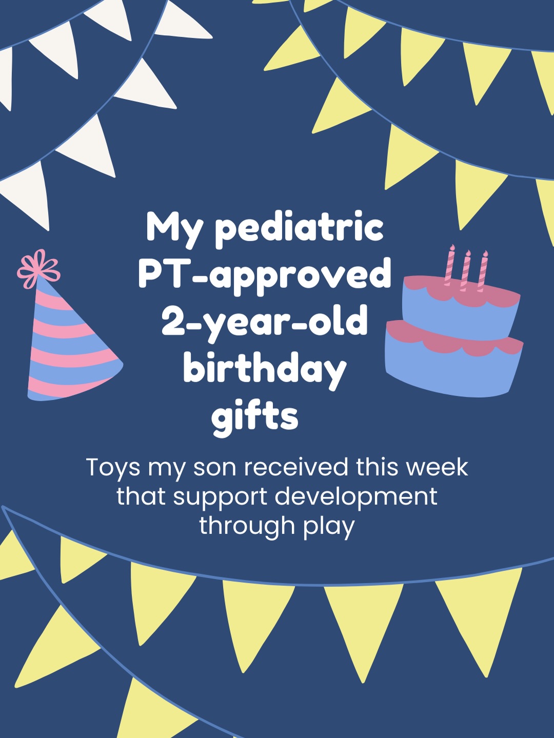 Our son turned 2 last week 🥳
As a pediatric PT, I’m always drawn to toys that encourage movement, exploration, and open-ended play.
The best toys encourage them to simply move their bodies, problem solve, and explore their environment!
Here are a few of his birthday favorites!
*He still is getting used to the idea of the balance bike, but I think it’ll be a really fun activity to help become more confident with over the summer ☀️
Save this for toddler birthday ideas! 🎁