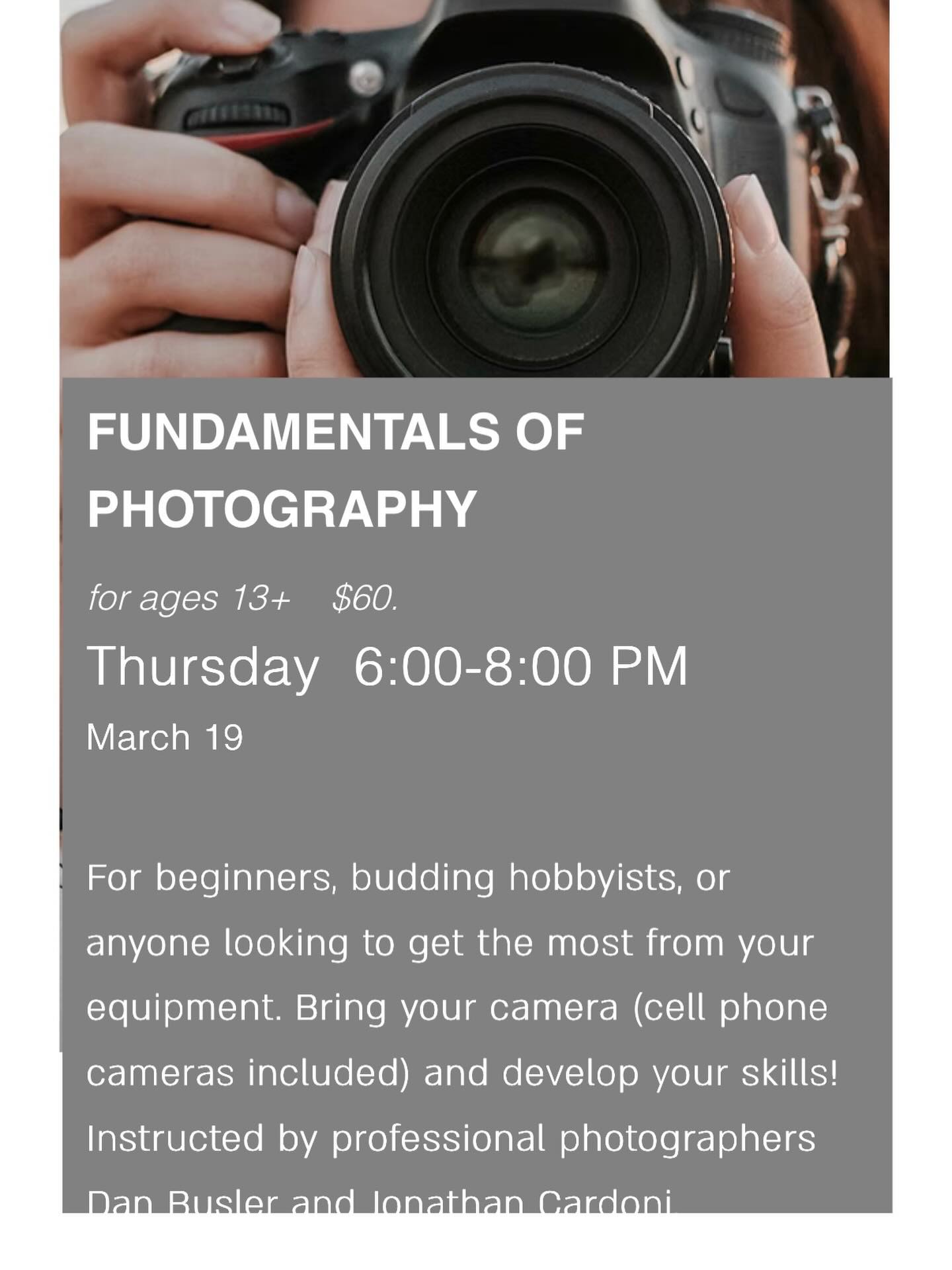 There’s still room available for this fun, informative, and interactive class!
Call us at 781-762-3300