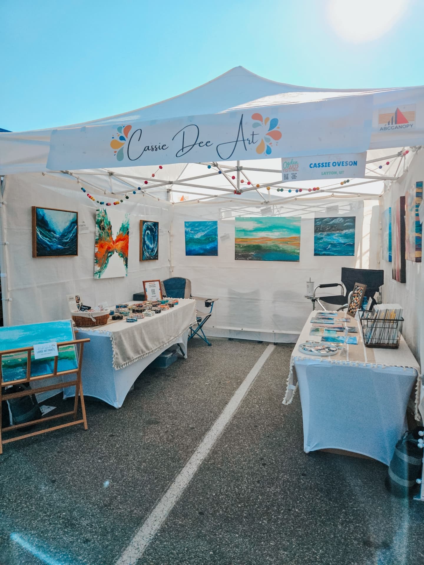 Still riding the high from Ogden Art Fest 🚀
I got to see old connections and make new ones, got to show a brand new collection (which is always nerve-wracking!), sold an original and so many coasters and prints, got heckled by a crazy guy and even made besties with the bartenders who snuck me ice from the VIP section and kept us hydrated all weekend.
But honestly? The best part was the moments people felt the story behind my art. I almost teared up more than once talking to strangers who just got it. 🥹 Those connections, the conversations, the energy... that’s what fills my cup.
Markets aren’t just about sales. They’re about showing up with your whole heart. And this weekend reminded me that I’m the best version of myself when I do.
Thank you, Ogden.
Let’s do it again sometime.
#ogdenartsfestival #ogdenarts #cassiedeeart