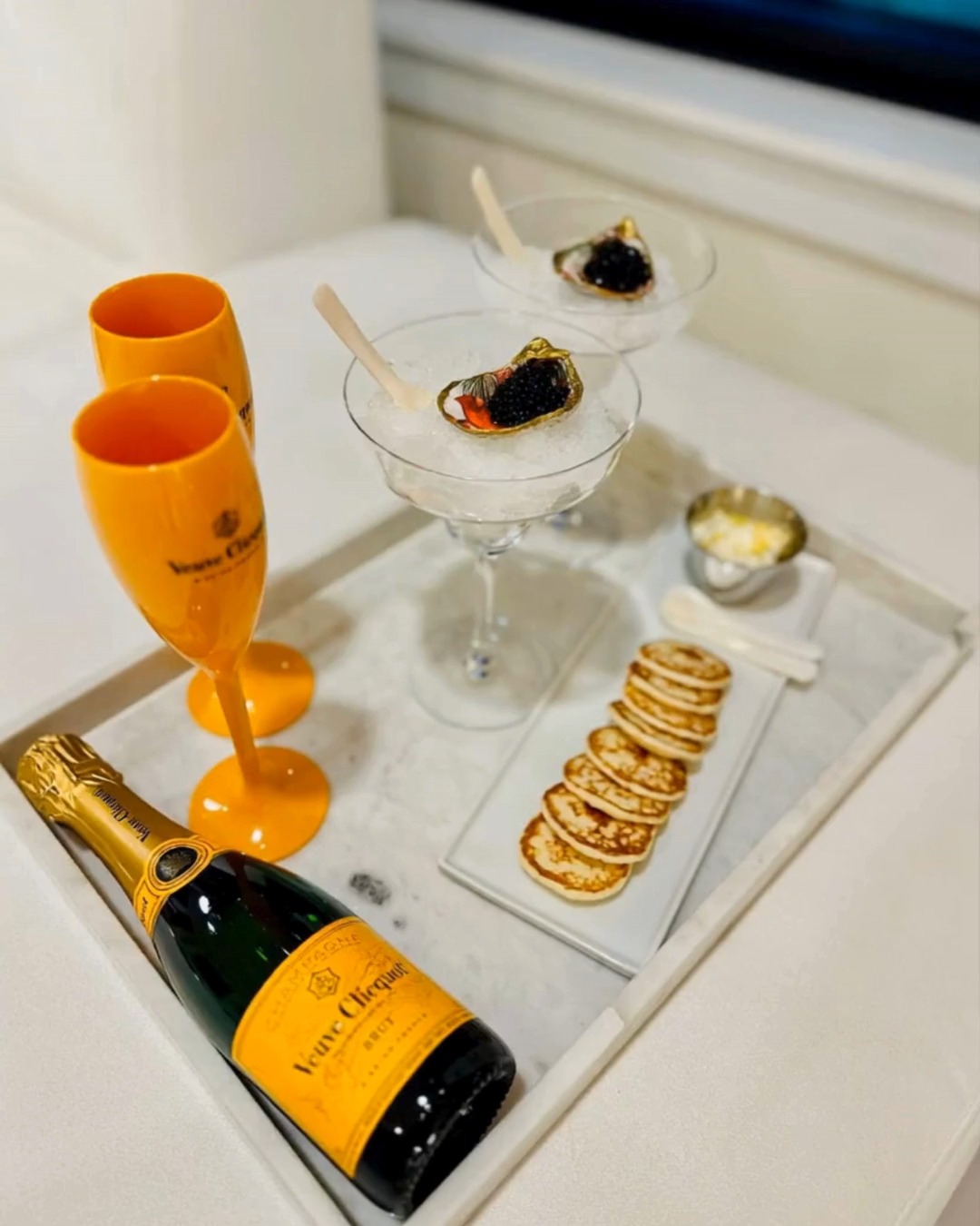 Experience true indulgence with Veuve Clicquot Champagne and caviar 🥂🐟 A perfect balance of lively bubbles and silky richness, this iconic pairing delivers pure elegance in every bite and sip. Elevate your evenings with this luxurious combination, now available at Islington Wine. 🍾✨ #islingtonwine #luxurypairing #champagnemoments