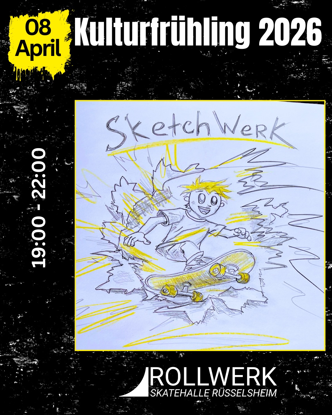 ✏️ SKETCHWERK – Zeichenspiel & kreativer Wettkampf
Wir testen ein neues Format im Rollwerk und laden euch herzlich ein mitzumachen.
SketchWerk ist ein kreativer Zeichenabend irgendwo zwischen Sketch Battle, Pub-Quiz und Karaoke – nur eben mit Stiften und Papier.
In mehreren kreativen Runden (10–15 Minuten) bekommt ihr kleine Zeichen-Challenges.
Nach jeder Runde zeigen wir einige Ergebnisse und starten dann direkt in die nächste.
🎨 Wer kann teilnehmen?
Besonders möchten wir Hobbyzeichner:innen und Amateur-Illustrator:innen motivieren mitzumachen – aber natürlich sind auch erfahrene Künstler willkommen.
👀 Zuschauen oder Mitmachen
Ihr könnt einfach vorbeikommen, zuschauen oder spontan mitzeichnen.
Der Eintritt ist frei und das Rollwerk läuft im Normalbetrieb.
🏆 Wettkampf (begrenzte Plätze)
Wenn ihr offiziell teilnehmen und Preise gewinnen möchtet, schreibt uns bitte eine DM auf Instagram.
Schickt uns dabei:
• euren Namen
• euren Instagram-Account
• eure T-Shirt-Größe
Während des Wettbewerbs reposten wir eure Sketches auf dem Rollwerk-Channel (vorausgesetzt euer Profil ist öffentlich und ihr markiert @rollwerk428 ).
Die Community-Abstimmung findet anschließend über den Rollwerk-Instagram-Channel statt.
✏️ *Die Plätze für den Wettbewerb sind begrenzt – schreibt uns eine DM @rollwerk428 .