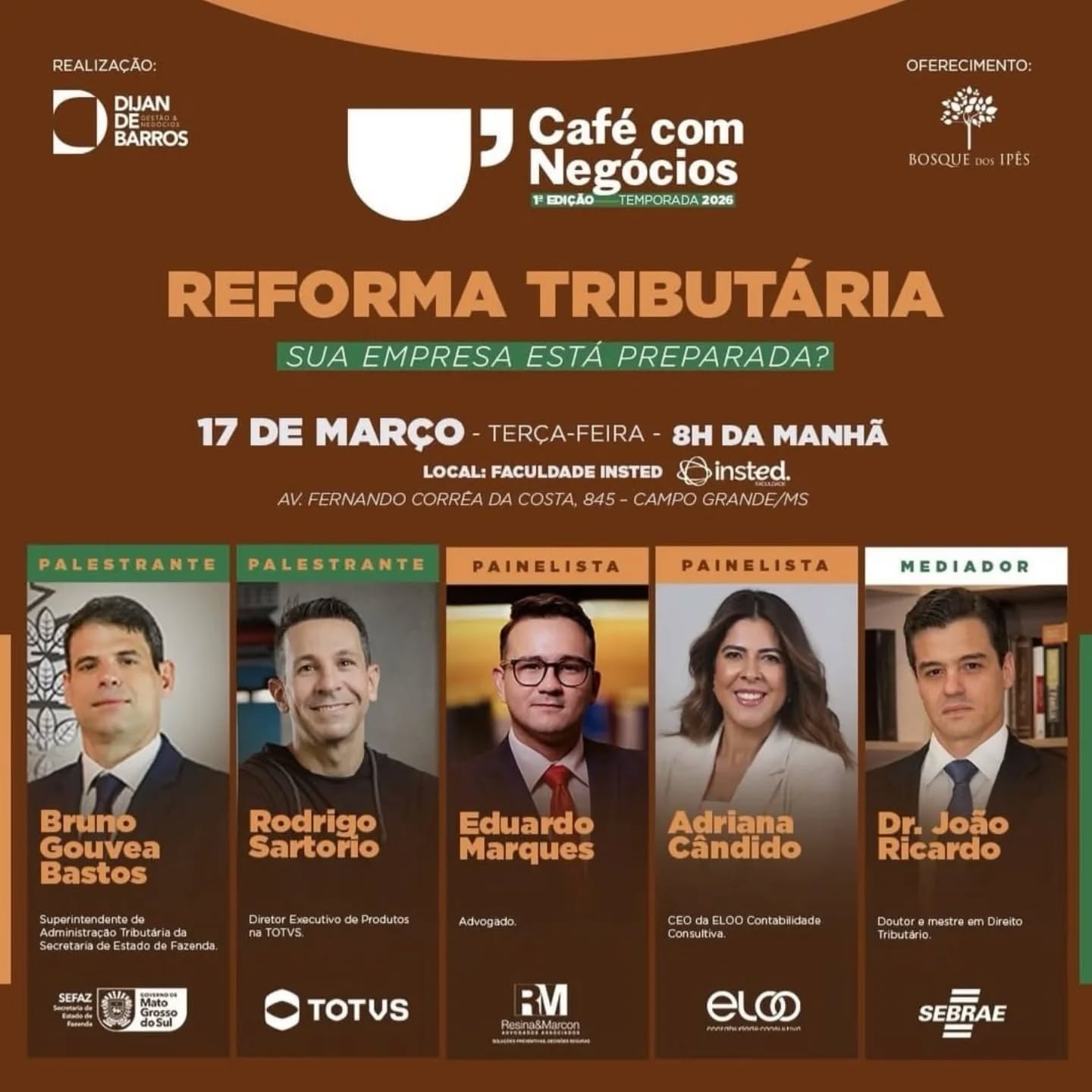 A temporada 2026 do Café com Negócios começou com o pé no acelerador e o tema não poderia ser mais crucial: Reforma Tributária.
Eduardo Marques, advogado do escritório Resina & Marcon e especialista em Direito Tributário foi um dos painelistas da primeira edição de 2026 do Café com Negócios!
#ReformaTributaria #CaféComNegocios #2026 #Direito #ResinaMarcon