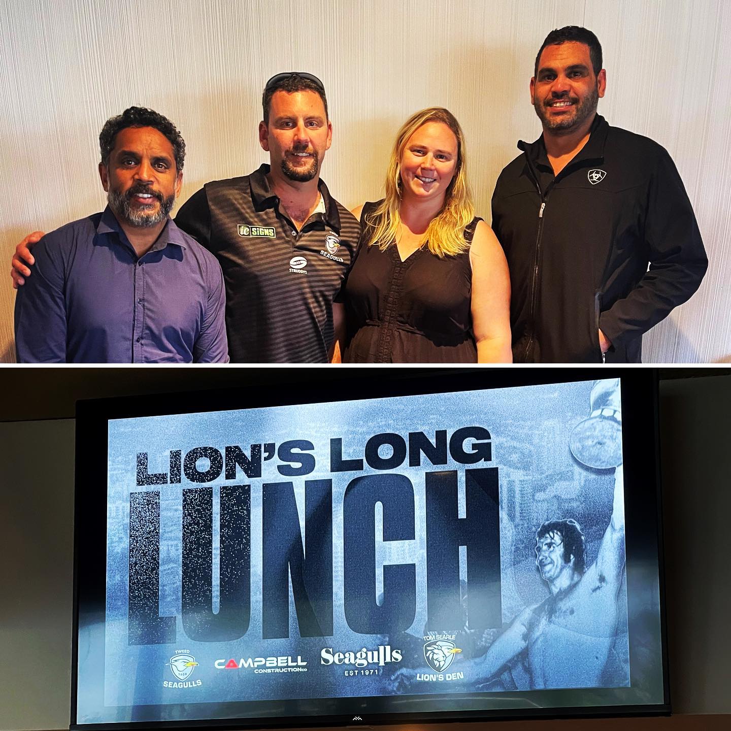Not a bad way to spend our Friday 🙌 Thank you to Tweed Seagulls RLFC for inviting us, such a great day with many laughs.
We felt pretty lucky to be seated with the legends themselves Preston Cambell & Greg Inglis 👏👏