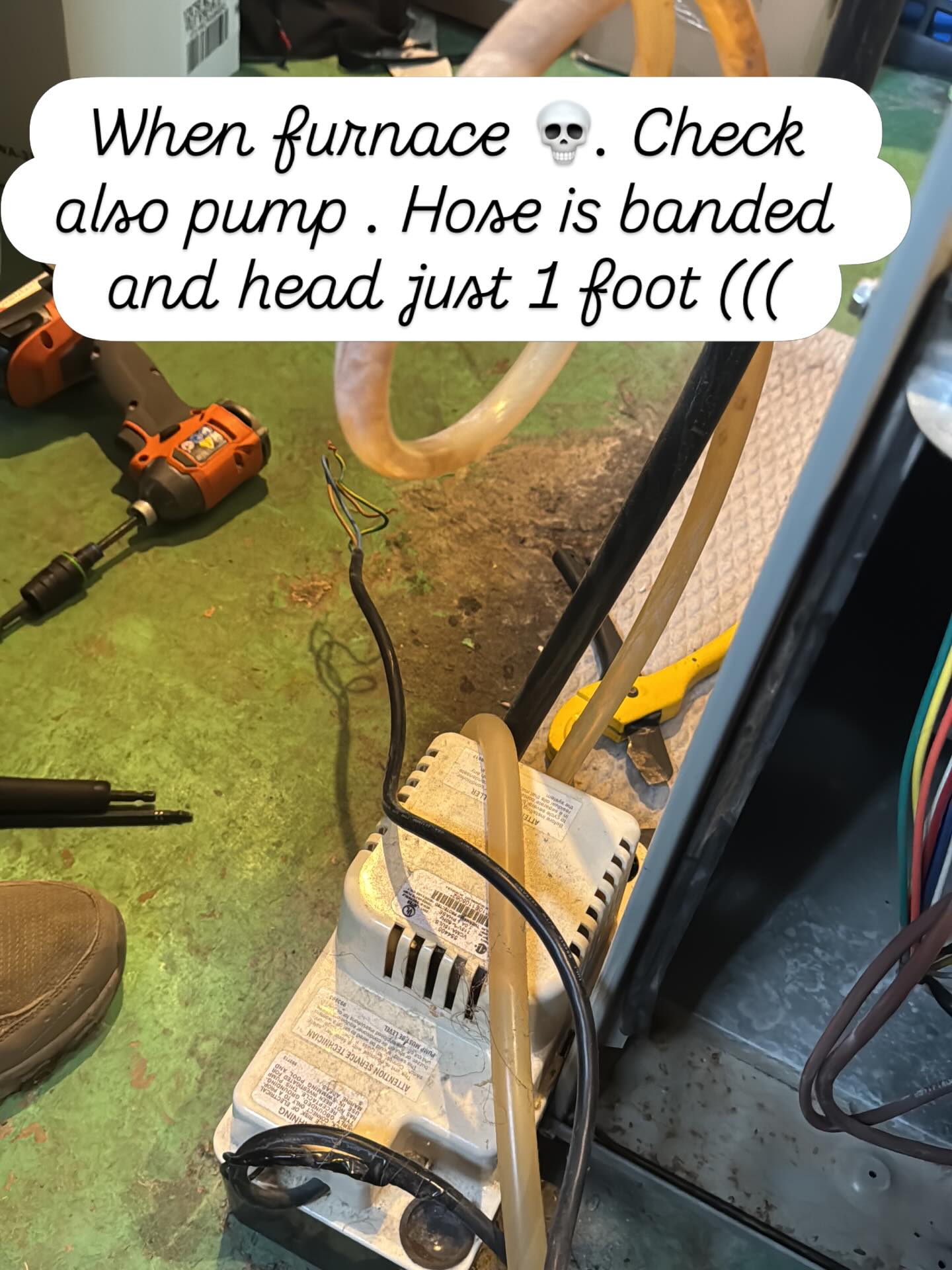 Furnace and pump, also new armoured hose. #furnaceinstallation