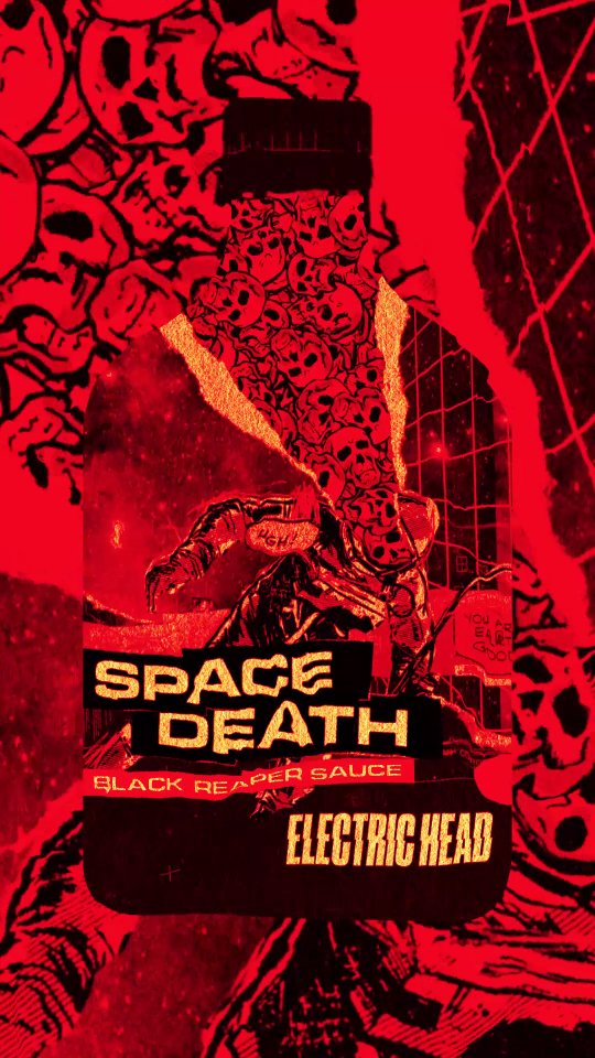 This Saturday at @littlebangbrewing you can witness the cosmic horror of our new, utterly hellish, SPACE DEATH: SUPERNOVA. Only available at the brewery on your choice of either wings or cauliflower nuggets, or test your mettle in the hot wings/nugs challenge! Don't say we didn't warn you. This thing is ridiculous.
.
.
.
#postcondiment #electrichead #hot #hotter #hottest