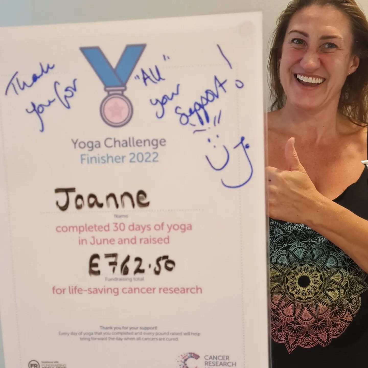 #30DaysYogaChallenge.
With your help, I raised £762.50 for Cancer Research during my Yoga challenge. ❤️
The cause is very dear to my heart.
Thank you so much for all your support and contributions. 🙏
I had great fun completing my challenge, starting my journey In #Mimosaretreat Lefkada, practicing yoga on the beach in #barceloneta Barcelona and many times under the Yoga hut at home 🏡
I would like to say special thanks to @highonyoga1 for helping me start this journey and learn that I'm alot bendier than I thought!
She is the most amazing teacher 🕉
Should you wish to donate, the page is still accepting.
https://fundraise.cancerresearchuk.org/page/joannes-yoga-challenge-giving-page-14
#yogachallenge #cancerresearch #bloodcancer #wellbeing #self-love #Yoga #localbusiness #stalbans #flexibility #beautysalon
🥂🍾