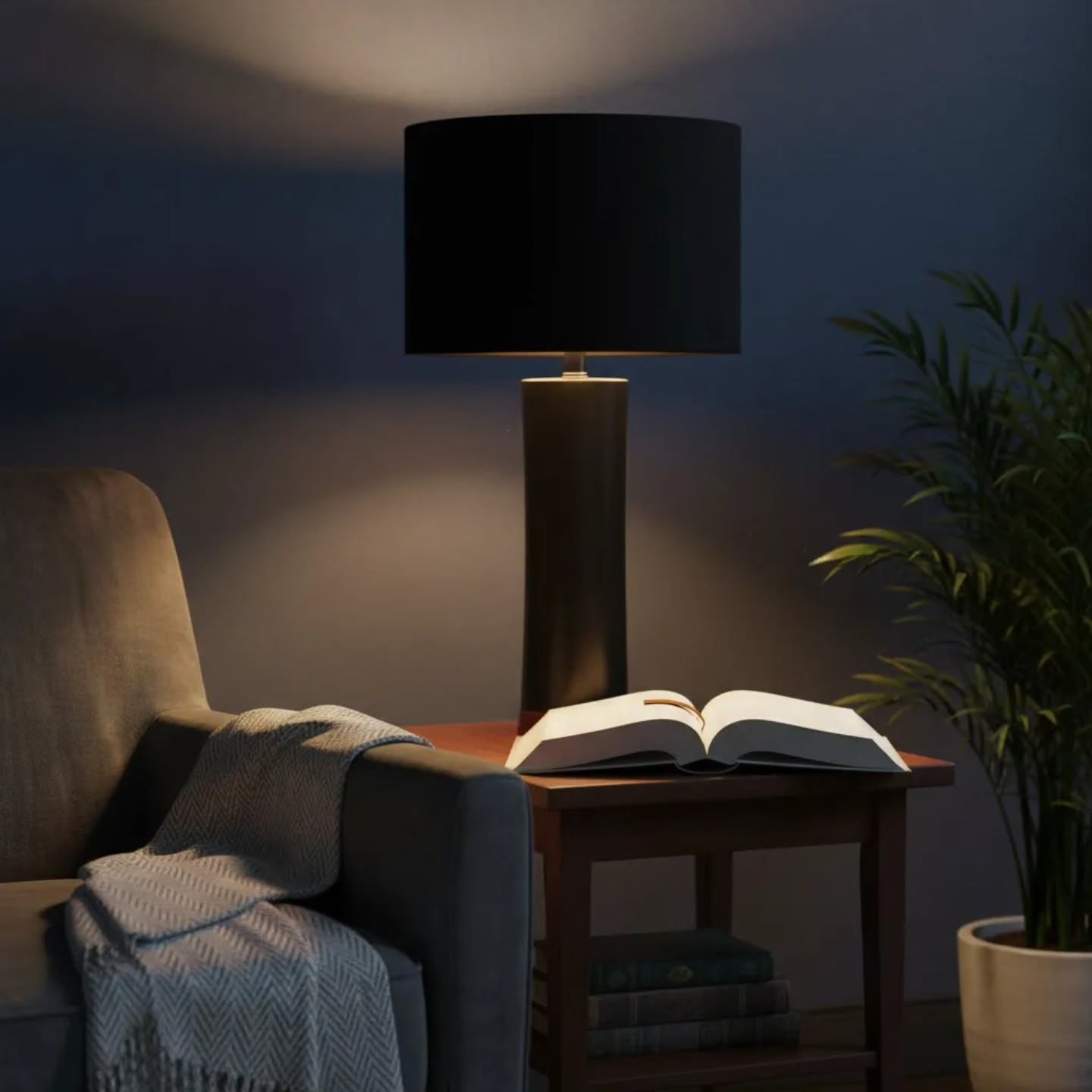 Lámpara Xana chica
CM-0057
cerámica negro mate.
Madera popular tipo nogal.
Pantalla lino negro.
Aluminio brillante.
$1,499.00 con envío gratis.