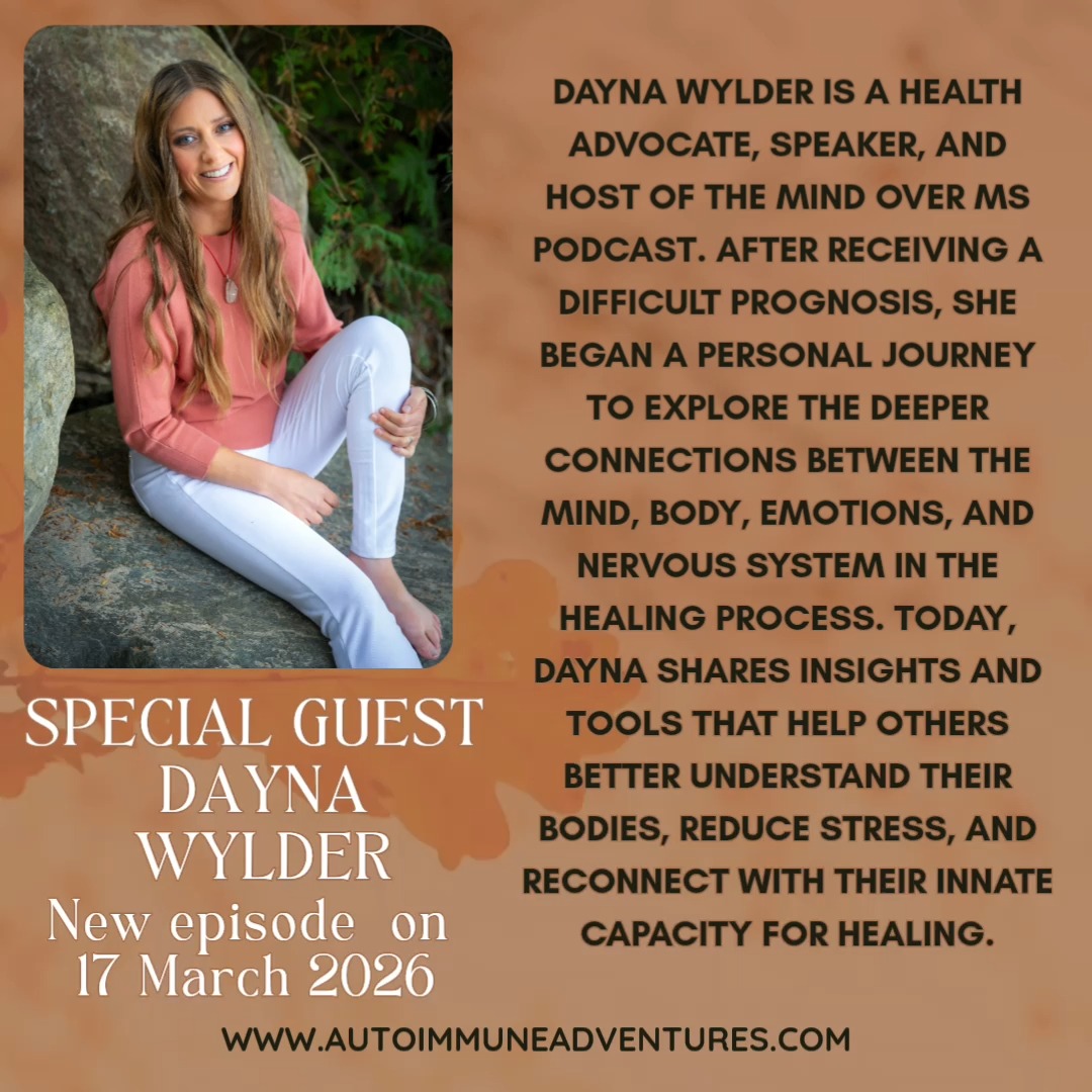 🚨 NEW EPISODE – MARCH 17
What if healing from autoimmune disease isn’t just physical?
In our newest episode of Autoimmune Adventures, Dayna Wylder shares powerful insights about the mind-body connection, nervous system healing, and learning to truly listen to your body.
If you’ve ever wondered why fatigue, stress, and symptoms linger even when you’re doing everything “right,” this conversation is for you.
🎧 Episode drops March 17
https://youtu.be/NpiuTmk6B98
#AutoimmuneAdventures #DaynaWylder #AutoimmuneHealing #ChronicIllnessSupport #MindBodyConnection #HealingJourney #InvisibleIllness #NervousSystemHealing