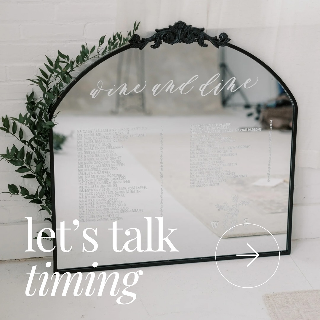 When do you need to book calligraphy?
In a world of instant gratification, calligraphy takes time, patience, and planning. After all, the value in this art is that it’s lovingly created by hand. So when should you book the most common calligraphy services to be sure you’re allowing for enough time? 👇🏻
📣As a general rule: Rush orders can sometimes be accommodated based on my schedule, but do incur a fee. Please be flexible and understanding if you’re coming to me (or any calligrapher!) with a request on a short timeline!
📬 Envelopes: at least 2-3 months before you want them to be in the mail. Booking calligraphy at the same time that you’re ordering your invitations is the best scenario - I can help you account for the correct overage percentage, coordinate ink colors, select the right lettering style to match the style of your invites, and even help you select your postage! (And if you’re looking for custom invitation designers, I work with some amazing ones and can hook you up 😉)
🖊️Day-of pieces: anywhere from 3-9 months out, but the earlier the better, especially if you want to secure rental items. Day-of pieces (everything from large seating charts to simple escort cards) require time to order materials and draft designs. I try to tie in elements that are unique to you as a couple, so allowing time to get to know you and your style is crucial!
Wedding planning is stressful enough. Let a pro take these details off your plate and create something meaningful, personal, and memorable for your day 🤍
📸: @samanthajayphoto
💌: @amyelizabethartistry
#weddingcalligraphy #weddingdecor #weddinginvitations #envelopecalligraphy #weddingplanning #southjerseyweddings #phillywedding #phillycalligrapher
