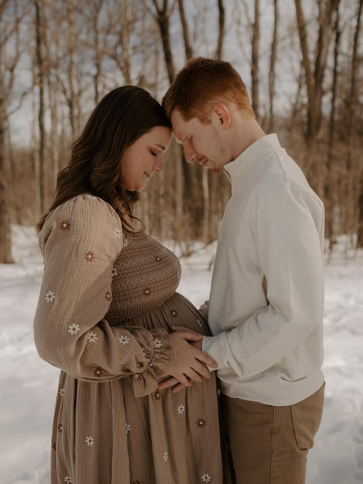 It may have been so cold but snow was the perfect addition to this sweet maternity session!