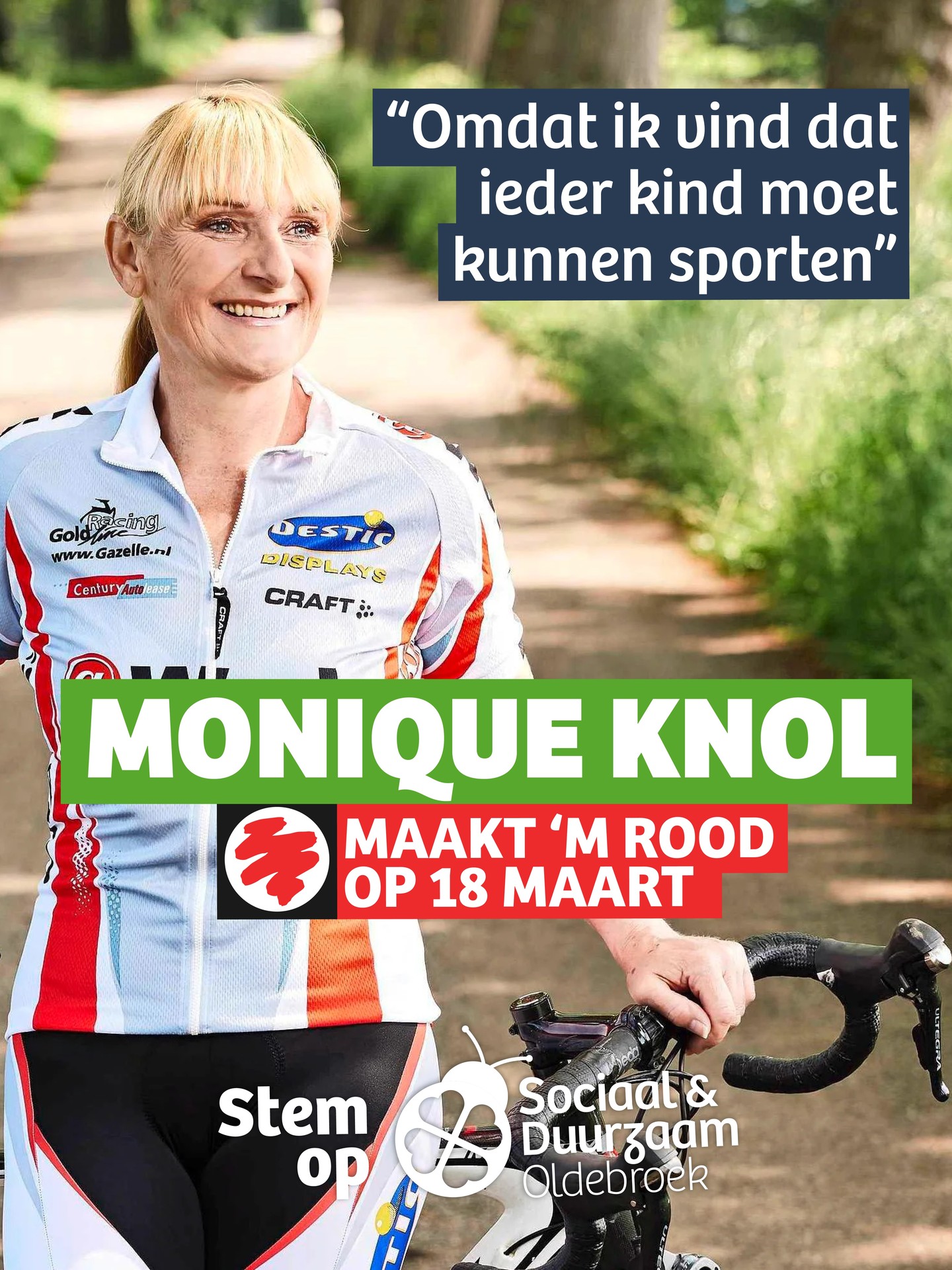 Monique Knol gaat voor goud op 18 maart! 🥇 Daarom stemt ze lijst 5, Sociaal & Duurzaam Oldebroek.