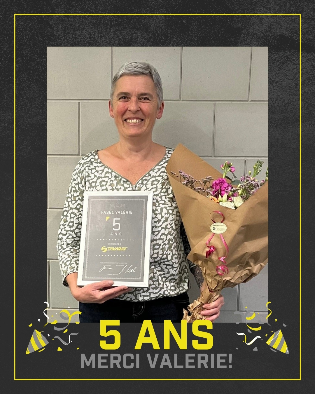 ValĂ©rie fĂȘte ses 5 ans chez Tavadec đ
Un immense merci pour son engagement, son professionnalisme et sa belle énergie au quotidien.
Nous sommes trĂšs heureux de te compter parmi nous depuis toutes ces annĂ©es ! đđ»
#tavadecsa #jubile #5ans #remerciements