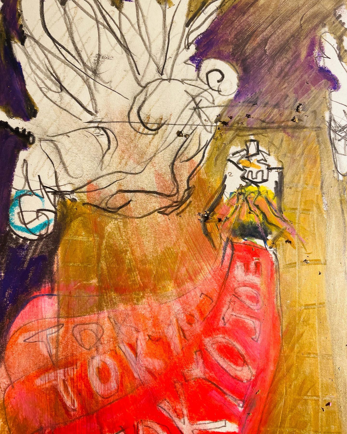 Micro-residence, #people watching under the gargoyles, Victory Arch, Waterloo Station- a #triptych of #quirky passers-by - woman wearing an enormous advertising flag, a guy circling with a huge plant on a wheely suitcase, push-bikers in the cavernous, echoey space -#drawing #drawingsketch #drawingpeople #sketchingpeople #triptych #drawingoftheday #waterloostation #goldicon #travelling #peoplearefunny #illustrators #illustratorsoninstagram #urbansketcherslondon #southbank #southbanklondon