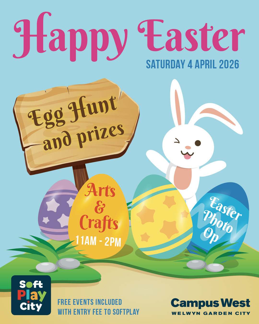 🐣 Easter Fun is hopping into soft play at @campuswestwgc 🐣
Little bunnies are invited to an Easter Fun Session on 4 April from 9:30am–4pm!
The sessions will be packed with festive activities including a Easter egg hunt, a cute Easter-themed photo opportunity, and Easter arts & crafts from 11am–2pm.
The session can be booked through the normal soft play booking for that day, so get ready for a day full of eggs, crafts, and Easter fun!
visit: www.campuswest.co.uk to book your soft play sessions.
#Easter #SoftPlay #Arts #Crafts #WelwynGardenCity
@mumsguidetowelwyn