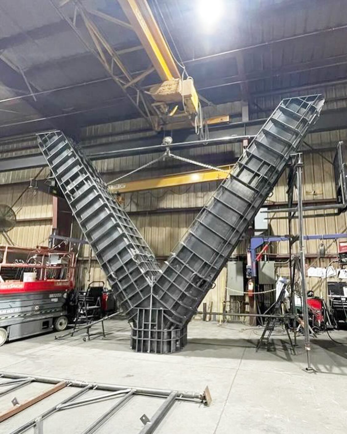 Check out this Y column form for a pedestrian bridge in California.