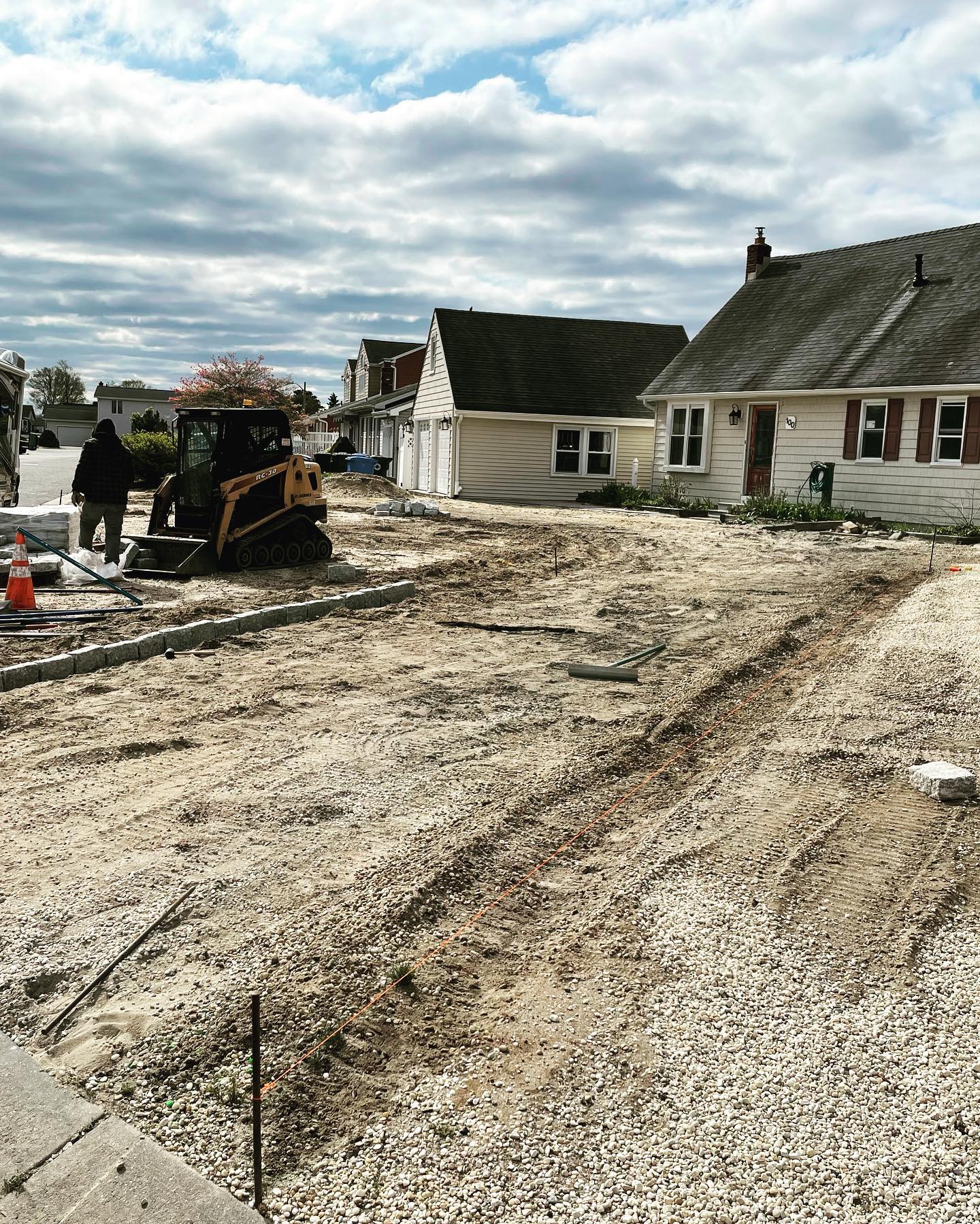 This customer had an old asphalt driveway we ripped out, and said give me that Beach Haven West look! I think he was happy😎