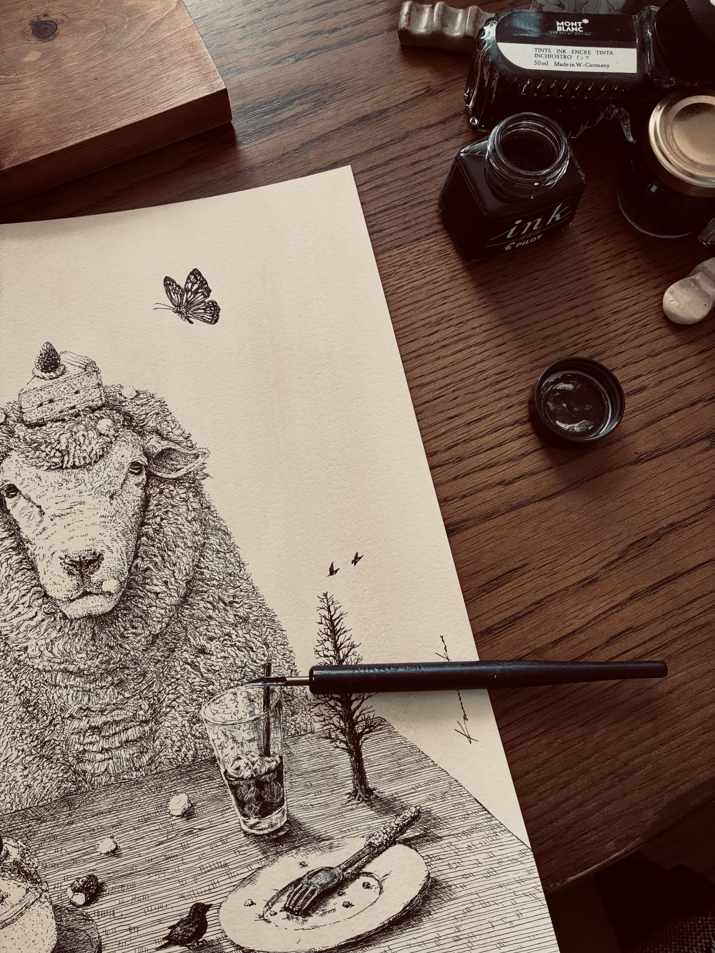 幾多の試行と拙い研鑽を重ね、
一葉の習作が形を成しました。
#習作 #エチュード