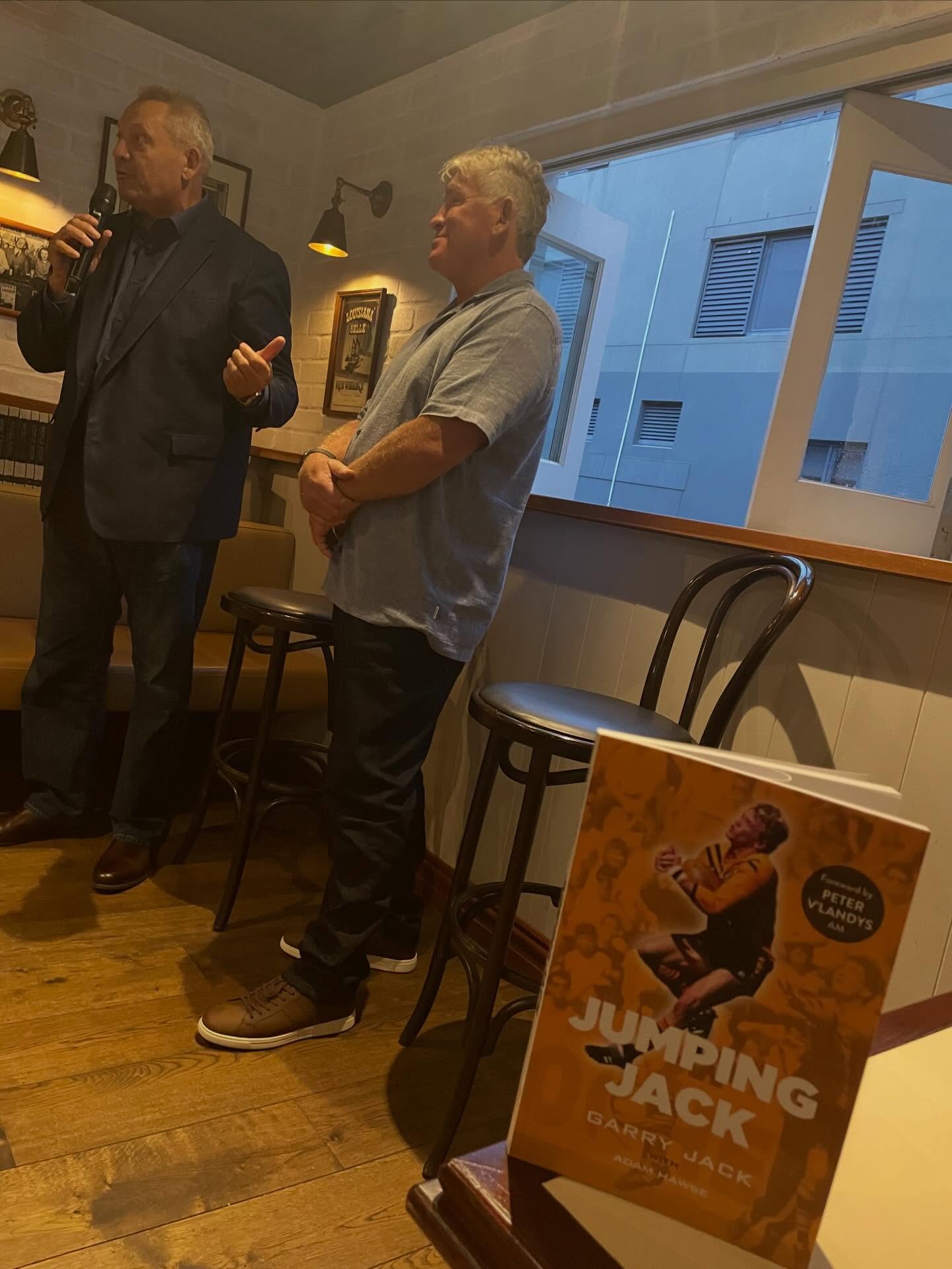 Two deadset rugbyleague legends here with Steve ‘Blocker’ Roach launching ‘Jumping Jack’, Garry Jack’s autobiography written with Adam Hawse. #sportsbooks #autobiography