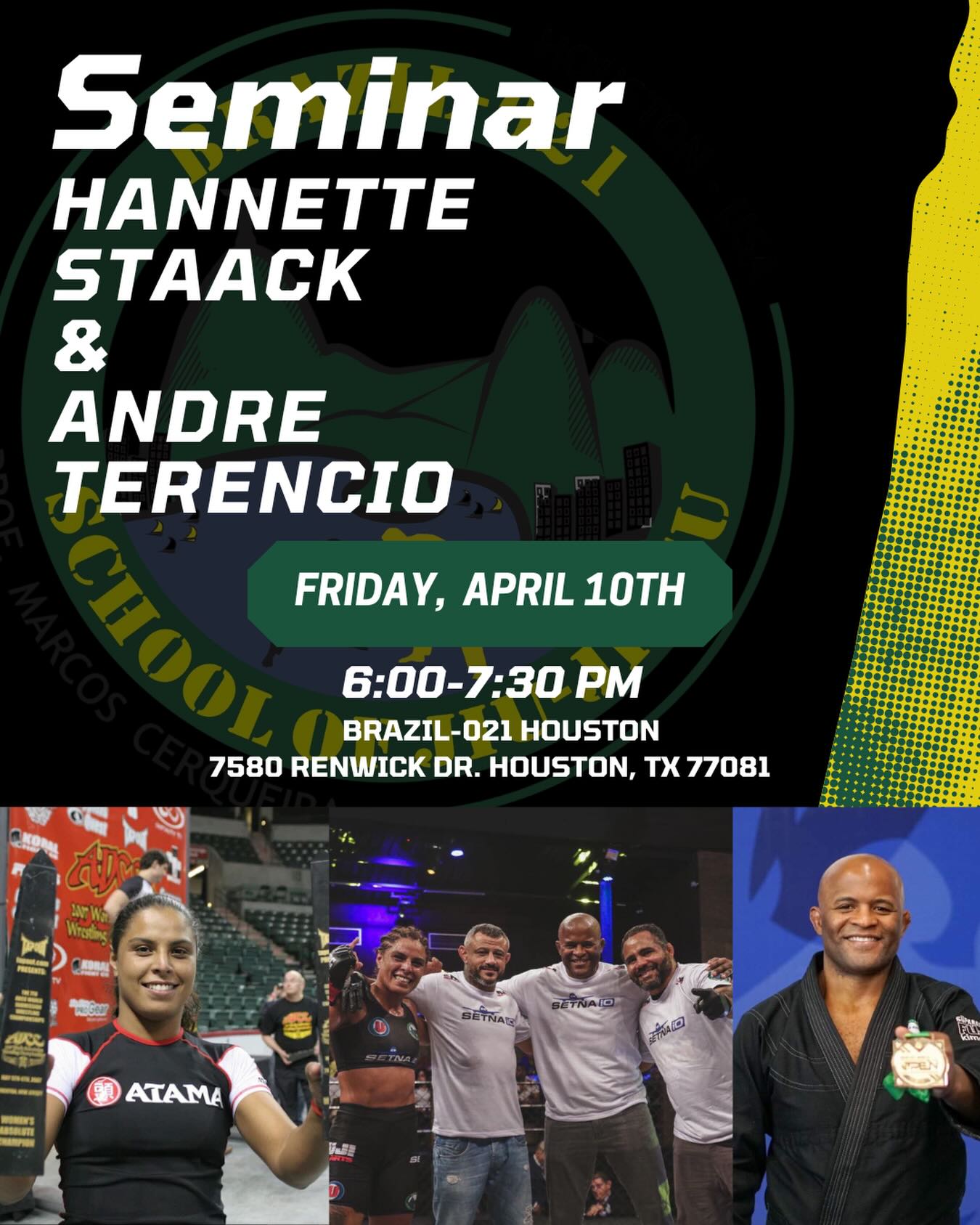 We’re excited to host a special seminar with Hannette Staack and Andre Terencio.
Hannette is one of the most accomplished competitors in the history of women’s jiu-jitsu and an IBJJF Hall of Fame inductee, bringing decades of elite competition experience and championship level knowledge to the mats.
Andre is known for his world class instruction and technical precision, as well as being an excellent competitor himself, bringing both high level competitive insight and detailed teaching.
This is a great opportunity to learn directly from two incredible athletes and instructors and sharpen your jiu-jitsu with world-level insight.
Spots are still available, register today!
🔒 Brazil-021 Members Only
Don’t miss the chance to train, learn, and level up your jiu-jitsu.