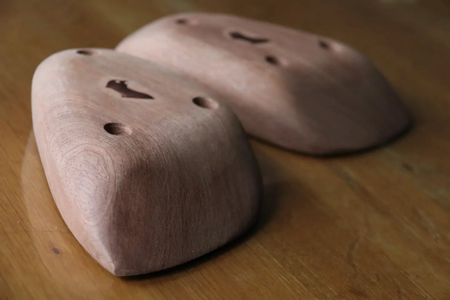 I think most small business owners will tell you they're in it for the love of the craft. Me included.
Being in the workshop is one off the most fulfilling things I do in my life. There aren't many things better than seeing the beauty of the wood come alive by working it, revealing the grain and creating the shapes.
These two sets are my favourites, the oak rails and the sapele pinches. Partly the enjoyment of working the particular timber but mostly the idea of creating something beautiful out of a simple plank of wood. It brings me immense joy and gratitude to be alive.
#woodworking
#climbingholds
#fulfilment