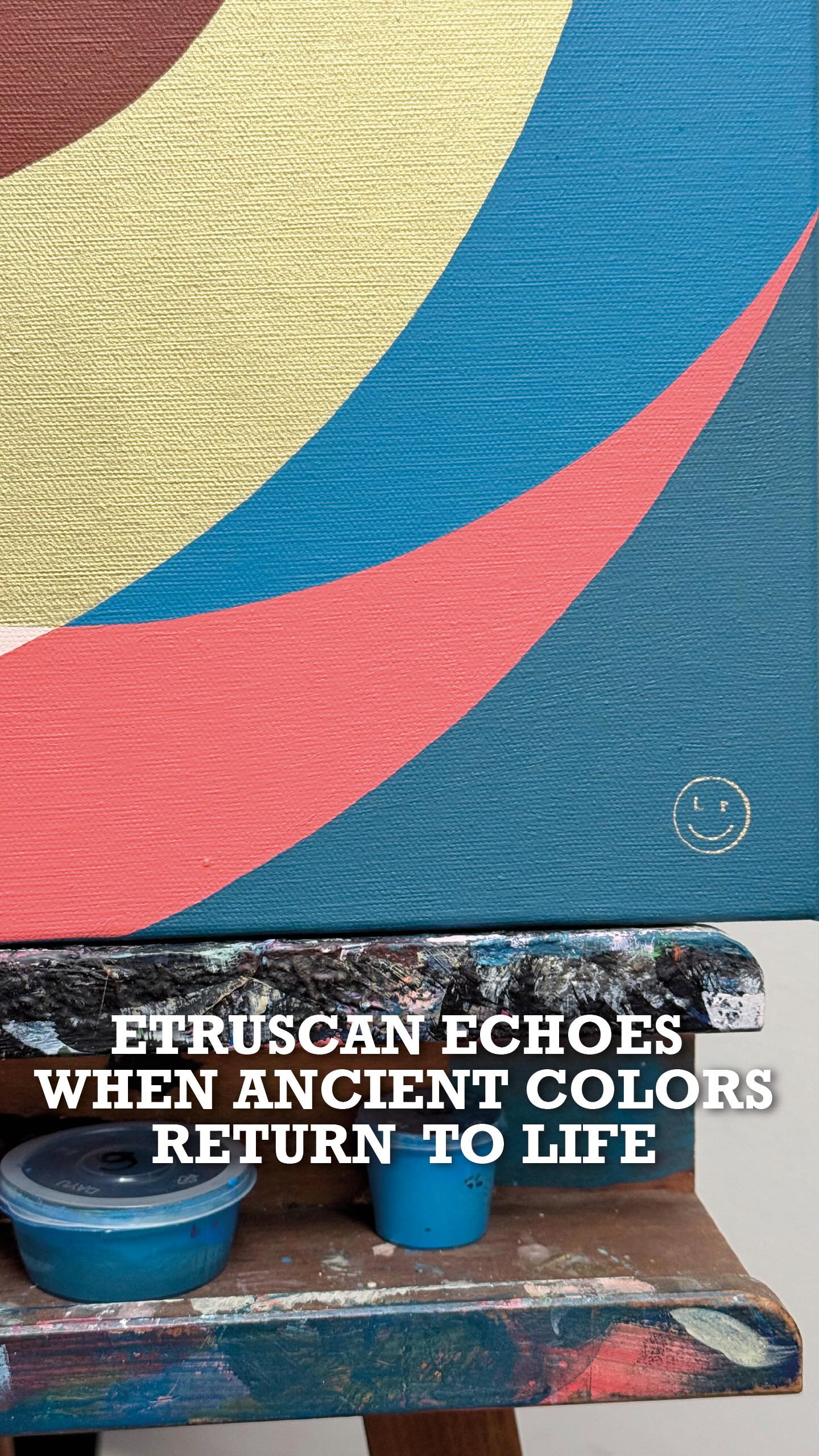 500 years before Christ, these colors were already alive.
A powerful presence when entering the reconstruction of the Tomb of the Chariots from Tarquinia at the Fondazione Luigi Rovati.
I was alone.
The walls were painted with simple shapes and solid colors — an ancient rhythm that felt surprisingly contemporary.
I didn’t try to remember the figures.
I simply kept those colors within me.
Months later, they resurfaced.
Not as a copy of Etruscan painting, but through my own visual language: circles, solid tones, a quiet harmony of colors, and gold — always present in my paintings, bringing light to the composition.
This painting is titled Etruscan Echoes.
An ancient memory translated into contemporary abstraction.
✨ If this work resonates, write ETRUSCAN in the comments or send me a message to receive more details.
Etruscan Echoes
60×60x3 cm
Acrylic on 100% cotton canvas
Milan, Italy
March 2026
——
🇮🇹 500 anni prima di Cristo, questi colori erano già vivi.
Presenza forte, entrando nella ricostruzione della Tomba delle Bighe di Tarquinia alla Fondazione Luigi Rovati.
Ero sola. Le pareti dipinte con sagome semplici e colori pieni — un ritmo antico ma sorprendentemente contemporaneo.
Non ho cercato di ricordare le figure. Ho semplicemente custodito quei colori in me.
Mesi dopo sono riemersi. Non come una copia della pittura etrusca, ma attraverso il mio linguaggio pittorico: cerchi, toni pieni, armonia di colori e l’oro — sempre presente nei miei dipinti, che illumina la composizione.
Questo dipinto si intitola Etruscan Echoes.
Memoria antica tradotta in astrazione contemporanea.
✨ Se quest’opera ti dice qualcosa, scrivi ETRUSCAN nei commenti oppure mandami un messaggio per ricevere maggiori dettagli.
#laurarota #laurarotaart #circlesofjoy #circlesofjoyart #earthsheart