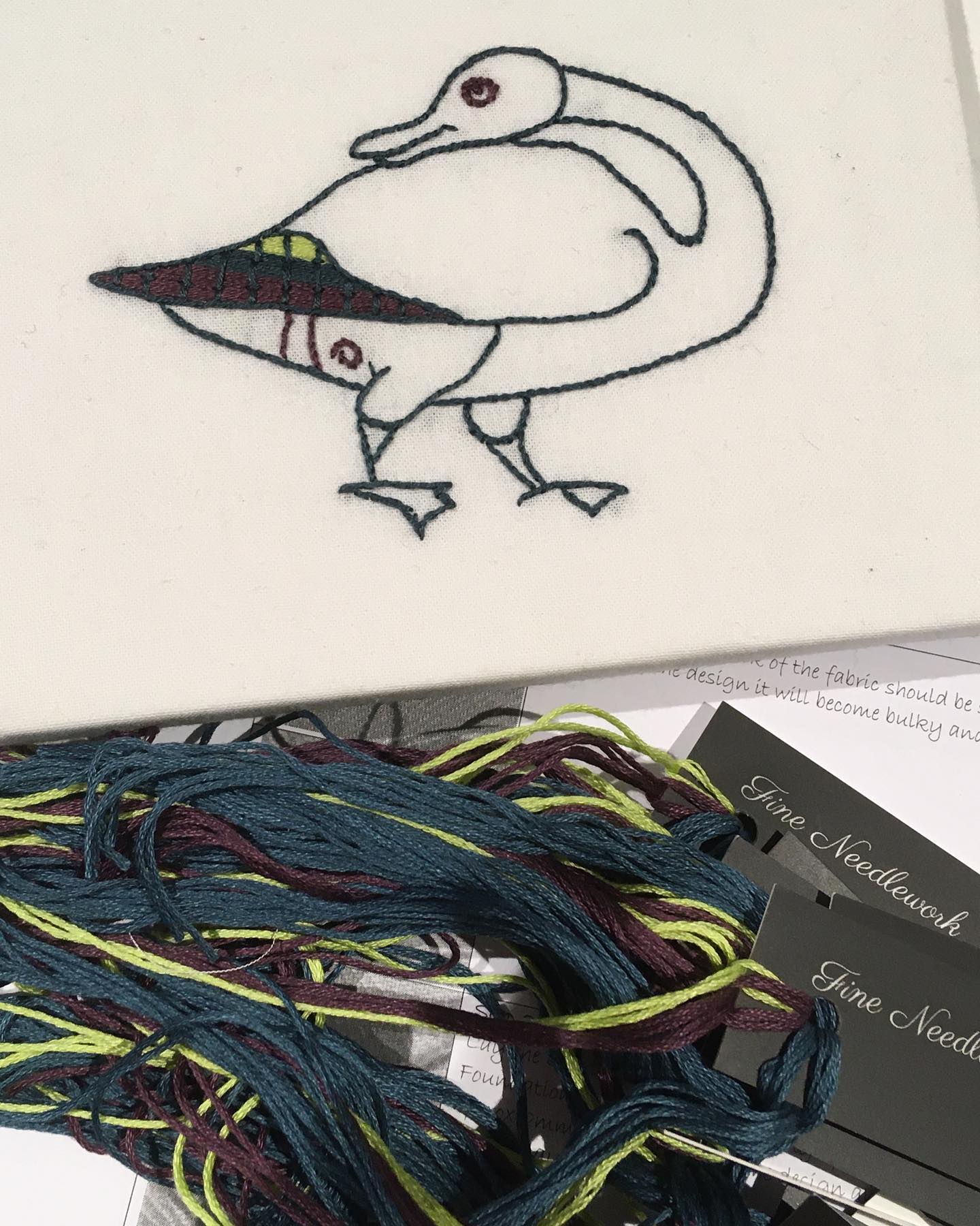 Tonight I’m finishing off kits for my two classes at the Harrogate Knitting and Stitching Show tomorrow. One is goldwork and the other a cute goose with Bayeux Stitch on its tail. If you are at the show there are a few places left and I’d love to meet you. #knittingandstitchingshow #goldwork #metalthreadembroidery #bayeuxstitch #pictishcarving #pictishgoose #embroideryclass #handembroidery