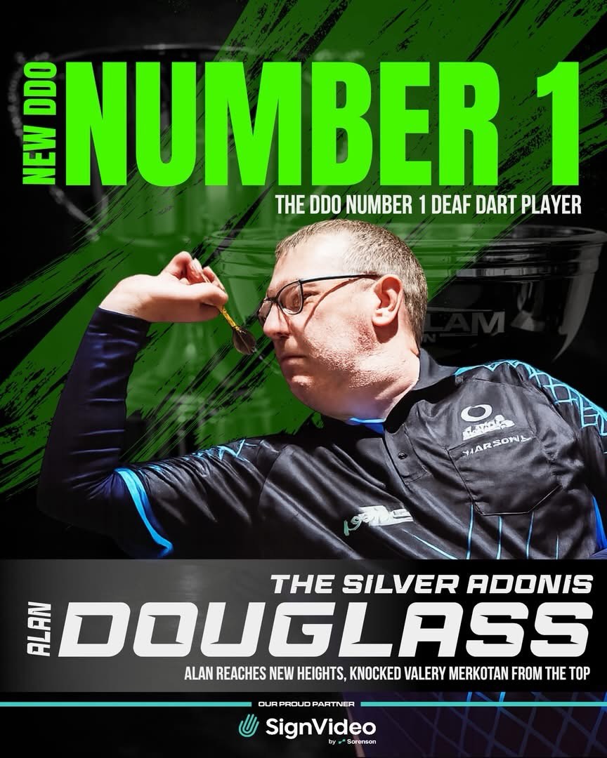 🔥 A NEW NUMBER 1 IN DDO 🔥
After an incredible run at the UK Open Deaf Darts Championship, Alan Douglass has officially risen to the top of the DDO Order of Merit, claiming the title of DDO’s Number 1 Deaf Darts Player.
📊 The full DDO Order of Merit (1–32) is now available on our website.
Visit www.deafdarts.org to find out where you currently stand in the rankings.
#DDO #DeafDarts #Number1 #UKOpen #DartsCommunity 🎯