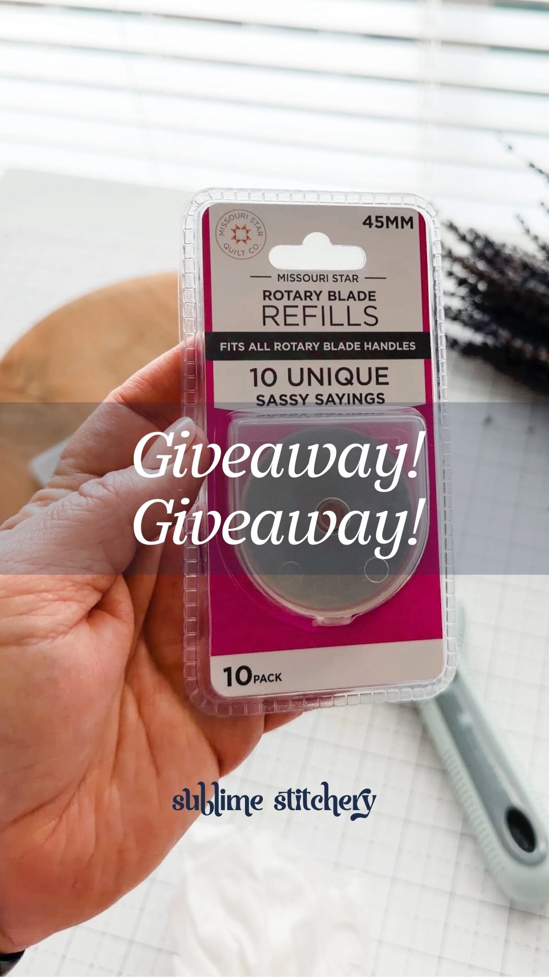 ✨ GIVEAWAY ✨
Update: The winner is @brendaisquilting - send me a DM so I can get these Snarky Blades to you ❤️
How often do you actually change your rotary blade?
Missouri Star Quilt Company has made it a little more fun with their Snarky Rotary Blades - each blade features a playful (and slightly cheeky) sewing phrase engraved right onto it.
My personal favourite says:
“Busy Cutting - You Make Dinner.”
… that’s a phrase I could use most evenings!
Missouri Star Quilt Company kindly gifted this pack of blades, and I have a 10-pack to give away to one lucky winner.
To enter:
1️⃣ Follow @sublimestitchery
2️⃣ Follow @missouriquiltco
3️⃣ Tag a sewing friend in the comments and tell me - how often you change your rotary blade?
Giveaway is open worldwide and closes Wednesday 18 March at 5pm NZST.
The winner will be randomly selected and announced in this post.
This giveaway is not sponsored, endorsed, administered by, or associated with Instagram.
Good luck and happy cutting ✂️
Want to see the Snarky Blades yourself? Comment CUT and I’ll send the link to your DM’s ❤️
#msqcshowandtell
#msqcpartner
@missouriquiltco