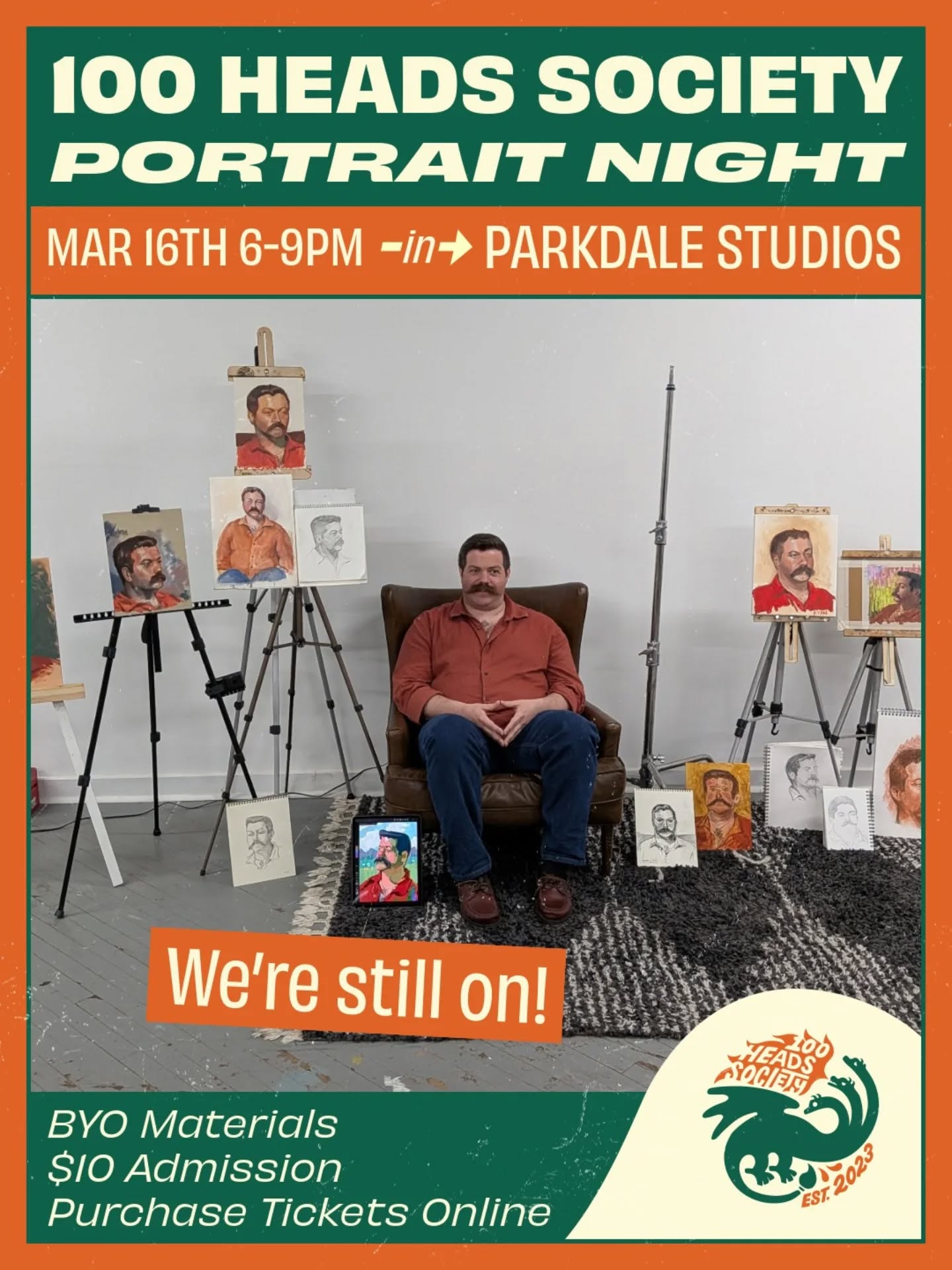Portrait night is on tonight in our new studio! If you can't make it let us know and we can reschedule your ticket!