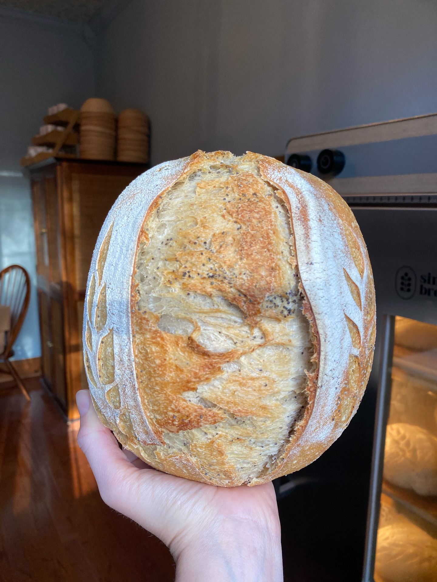 Bake Day Breakdown.
10 Lemon Poppyseed Sourdough
10 Herbes de Provence Sourdough
18 Plain Jane Sourdough
20 Miche Sourdough
22 Rabbit Shaped Sourdough
24 Mini Sourdough
Total Loaves: 104
(Plus 11 starters & 21 grass-fed compound butters)
Thankful for @hairy__monster for his help in prepping the car for the market and encouraging me every step of the way. We’ll see you at @kellerfarmersmarket this AM from 8am-12pm!
Soli Deo Gloria.
#sourdough #bakery #bread #microbakery #plainjanesourdough