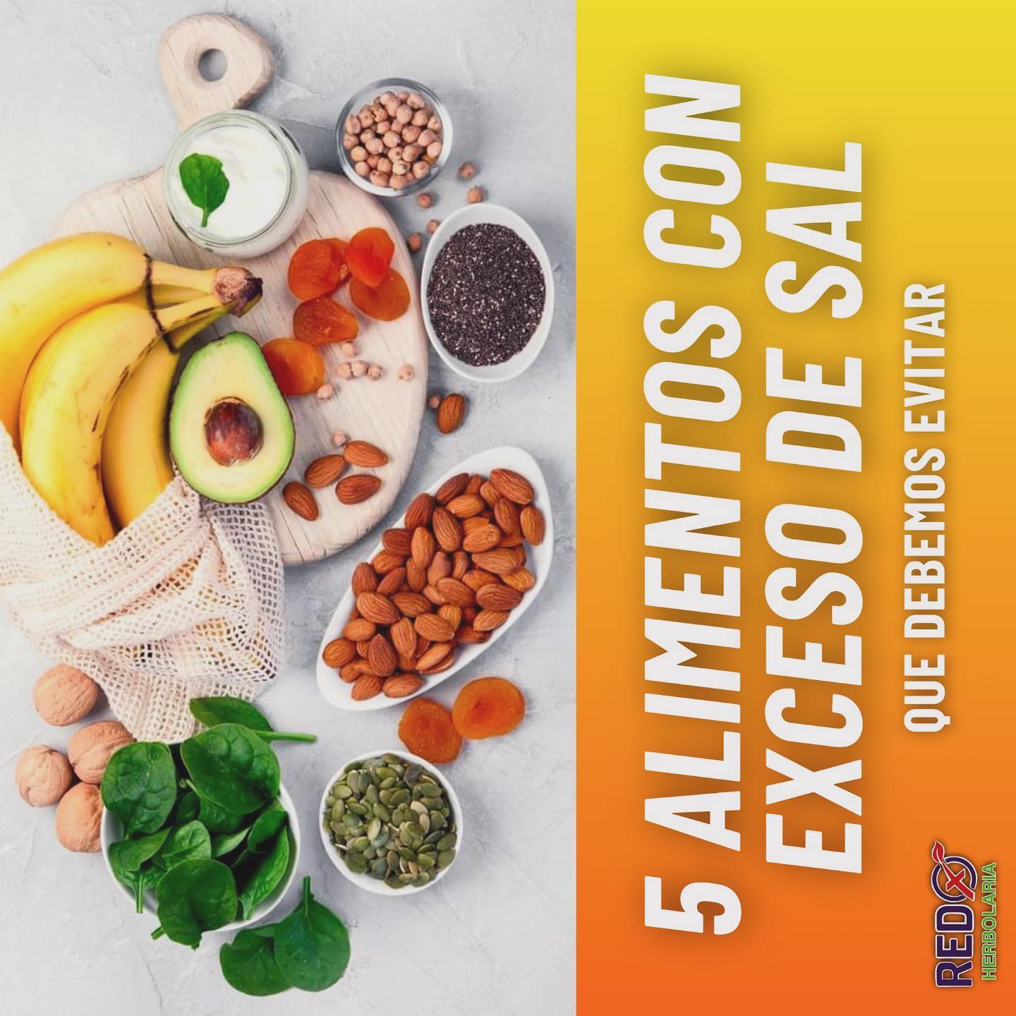 🚩 No todo lo que brilla es oro 😨 … ni saludable 😰 … Conoce 5 alimentos que contienen mucha sal aunque no lo parezca, solo en RED X HERBOLARIA nos preocupamos por todo lo que comes..☝🏼
#redxherbolaria #vidasaludable #fitness #alimentos