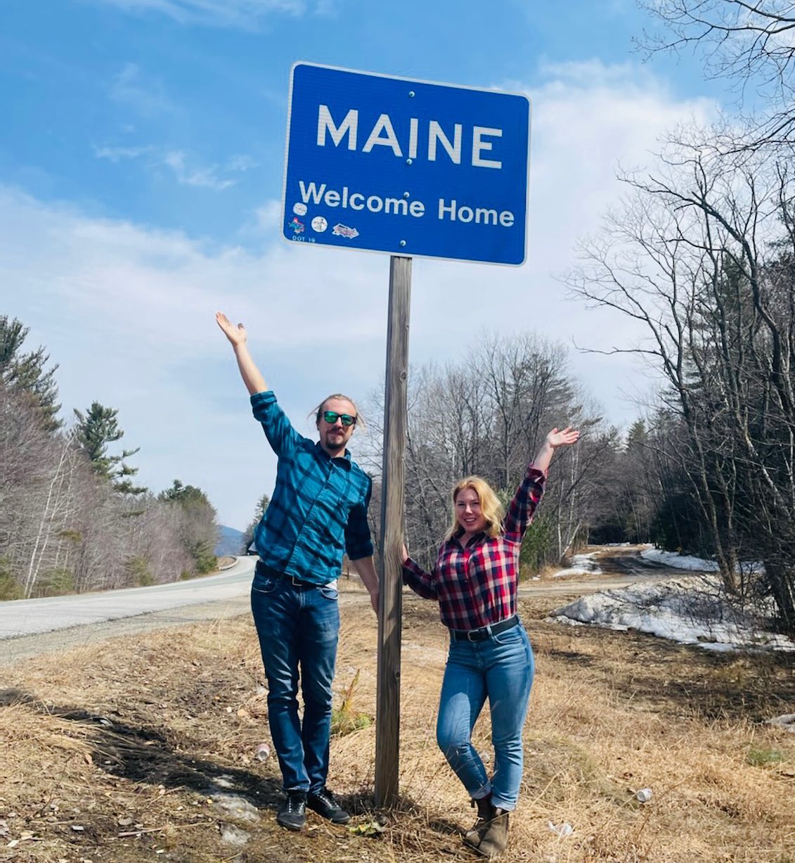 Welcome to Maine, Kristen & Jeremy! Please meet our new Farm Managers in-training, Kristen and Jeremy. They arrived here at the farm last week after a long journey from Hawaii, where they had been farming before. Working alongside Farm Managers Sam & Jeremy, they are quickly learning the ropes, getting used to the cooler Spring temps, and already transplanting onion soil blocks like pros. We are excited to have them on the team!
Today also happens to be Jeremy’s birthday so please join me in wishing him a happy birthday!