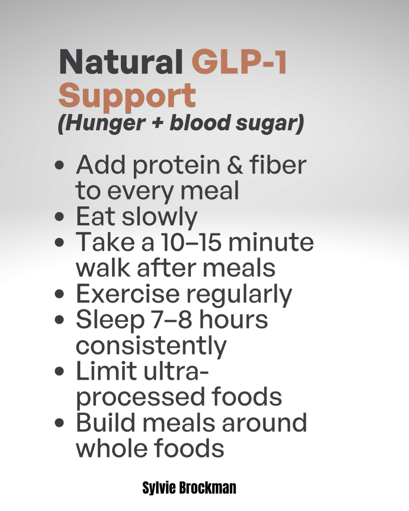 Did you know that your body produces GLP-1 hormone naturally?
It is released in your gut after you eat.
These simple daily steps can improve the production of GLP-1 hormone in your body.
Which one will you start implementing into your daily life first?
#glp1 #weightlosssupport #weightlossjourney #weightlossinprogress #healthiswealth
