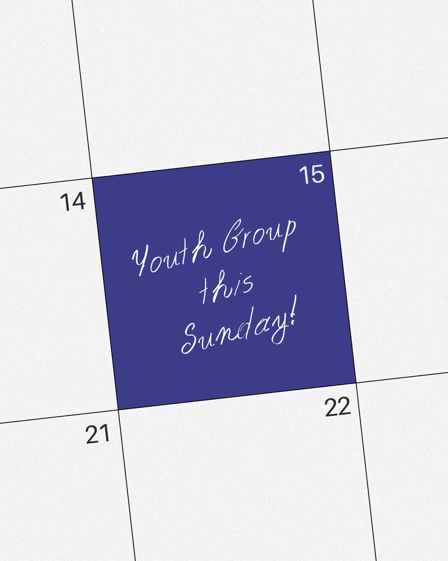 Just a reminder that we’ve got Middle and High School Youth Group tomorrow at noon in the Youth Room!